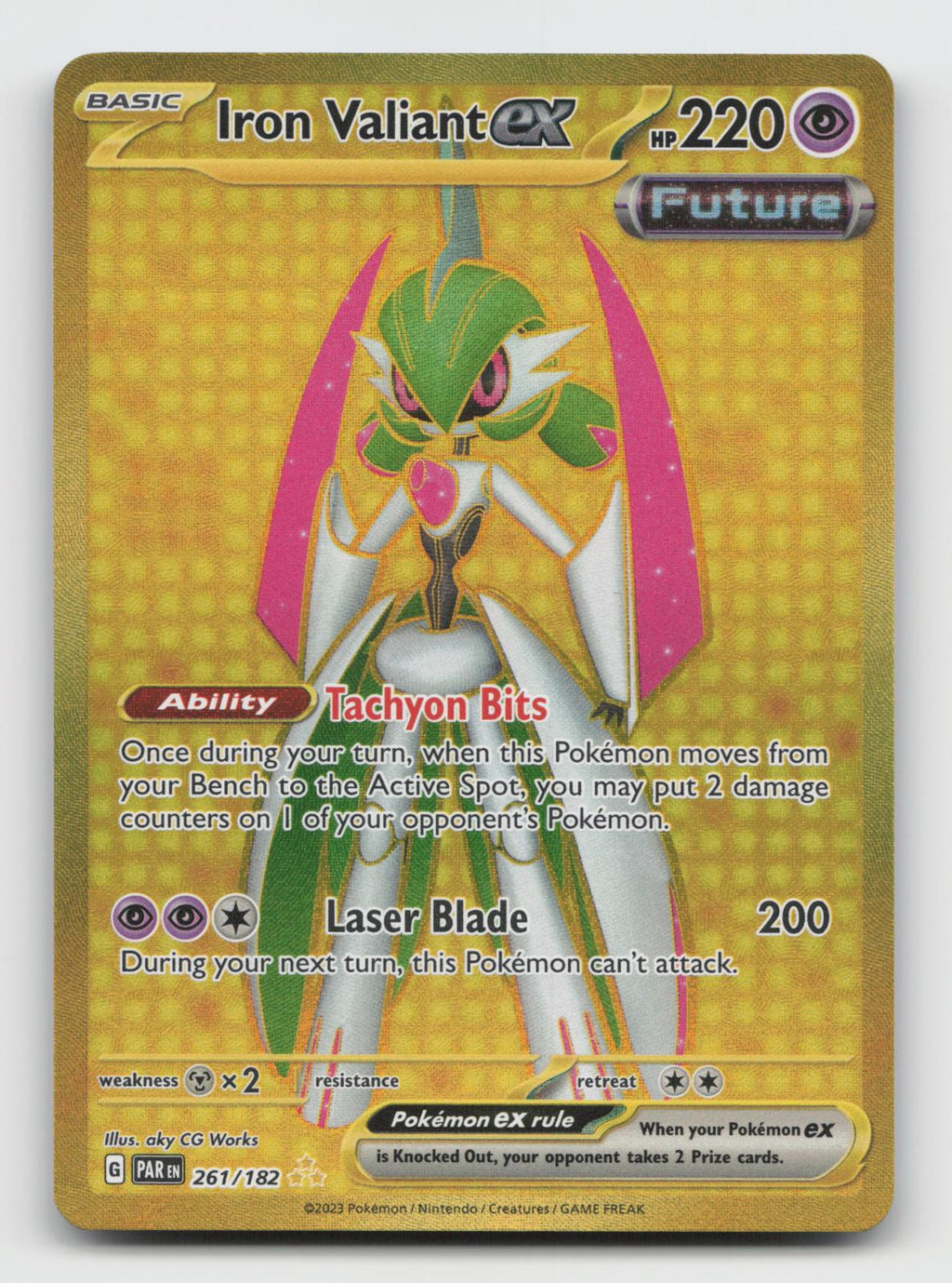 Iron Valiant ex 261/182 Hyper Rare Paradox Rift Pokemon Holo Near Mint