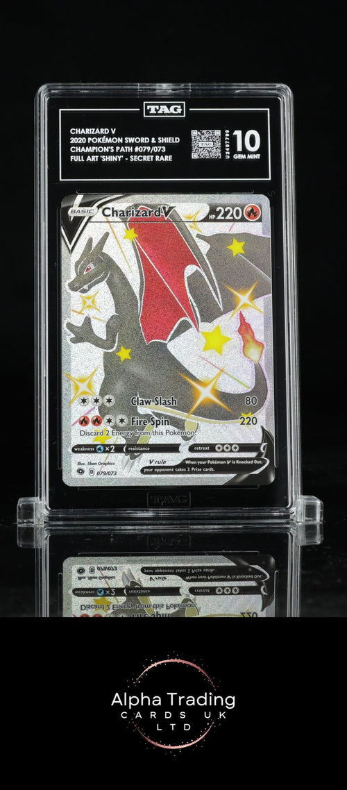 Charizard V 079/073 Full Art - Secret Rare Pokemon TAG 10 Gem Mint