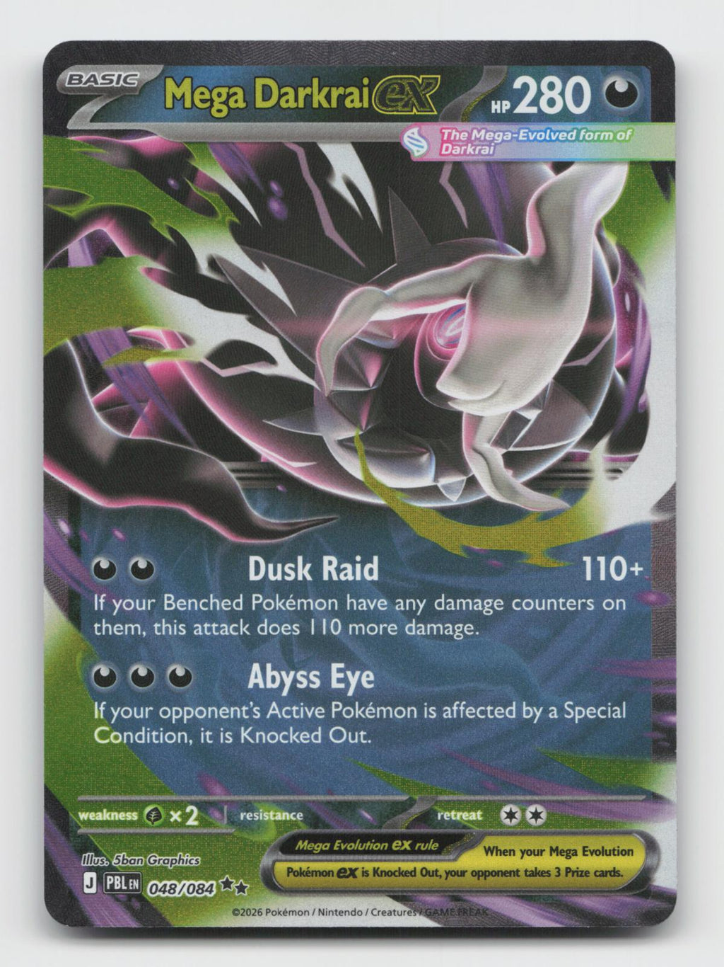 Mega Darkrai ex 048/084 Double Rare Pitch Black Pokemon Holo Near Mint
