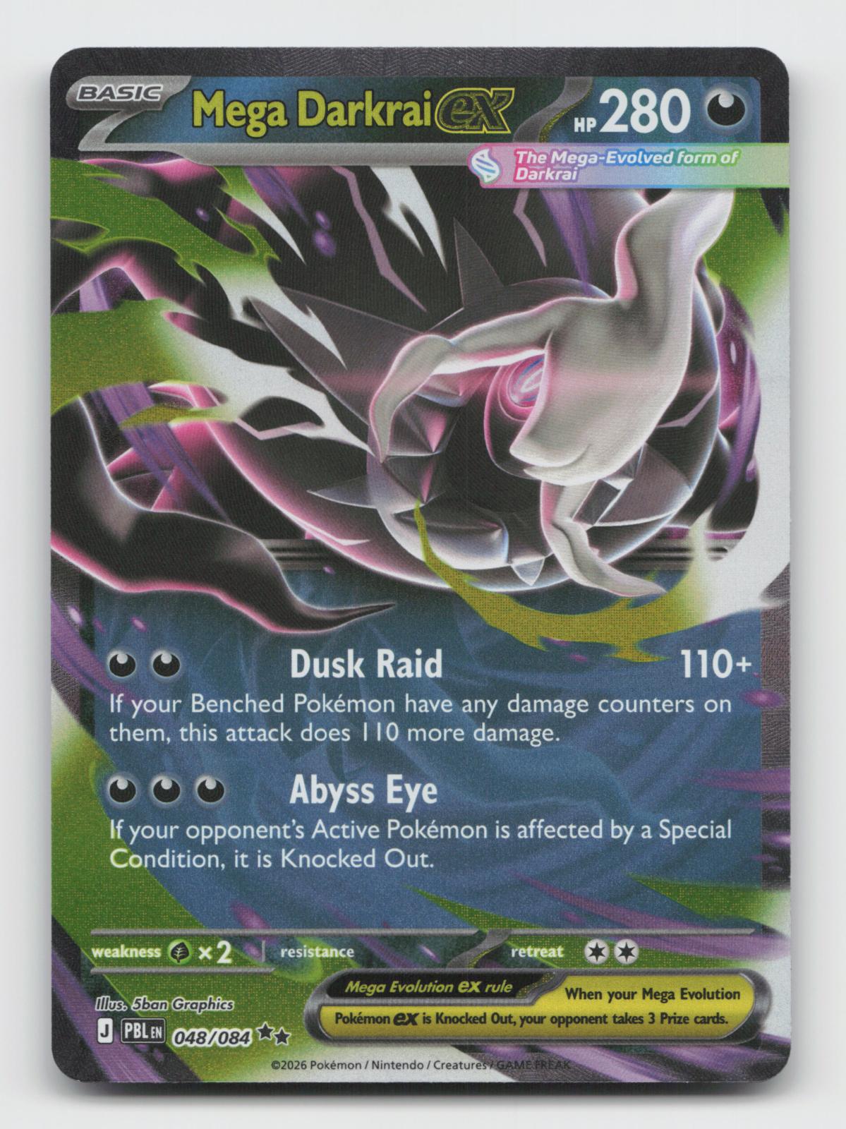 Mega Darkrai ex 048/084 Double Rare Pitch Black Pokemon Holo Near Mint