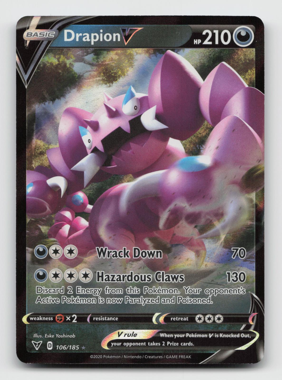 Drapion V 106/185 Holo V Rare Vivid Voltage Pokemon Near Mint