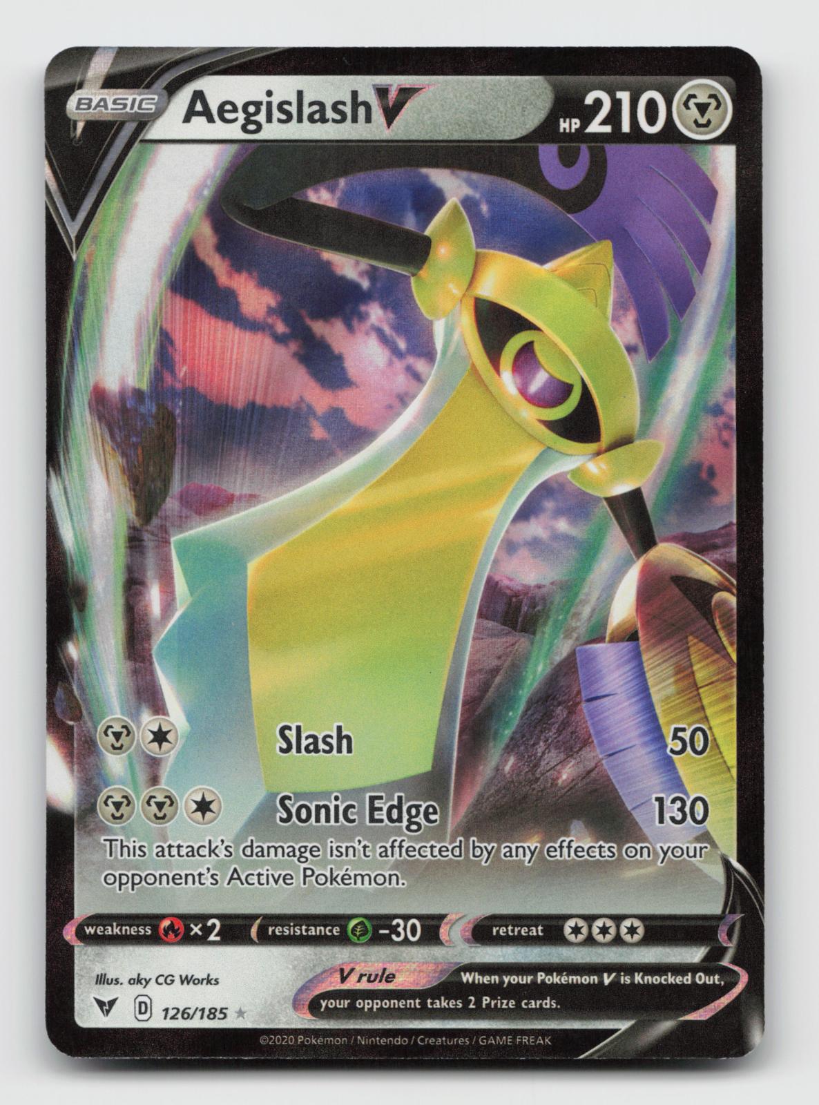 Aegislash V 126/185 Holo V Rare Vivid Voltage Pokemon Near Mint