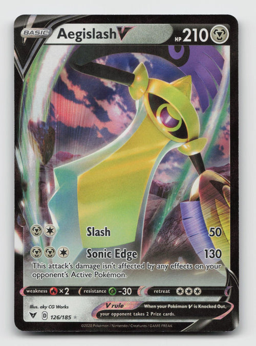 Aegislash V 126/185 Holo V Rare Vivid Voltage Pokemon Near Mint