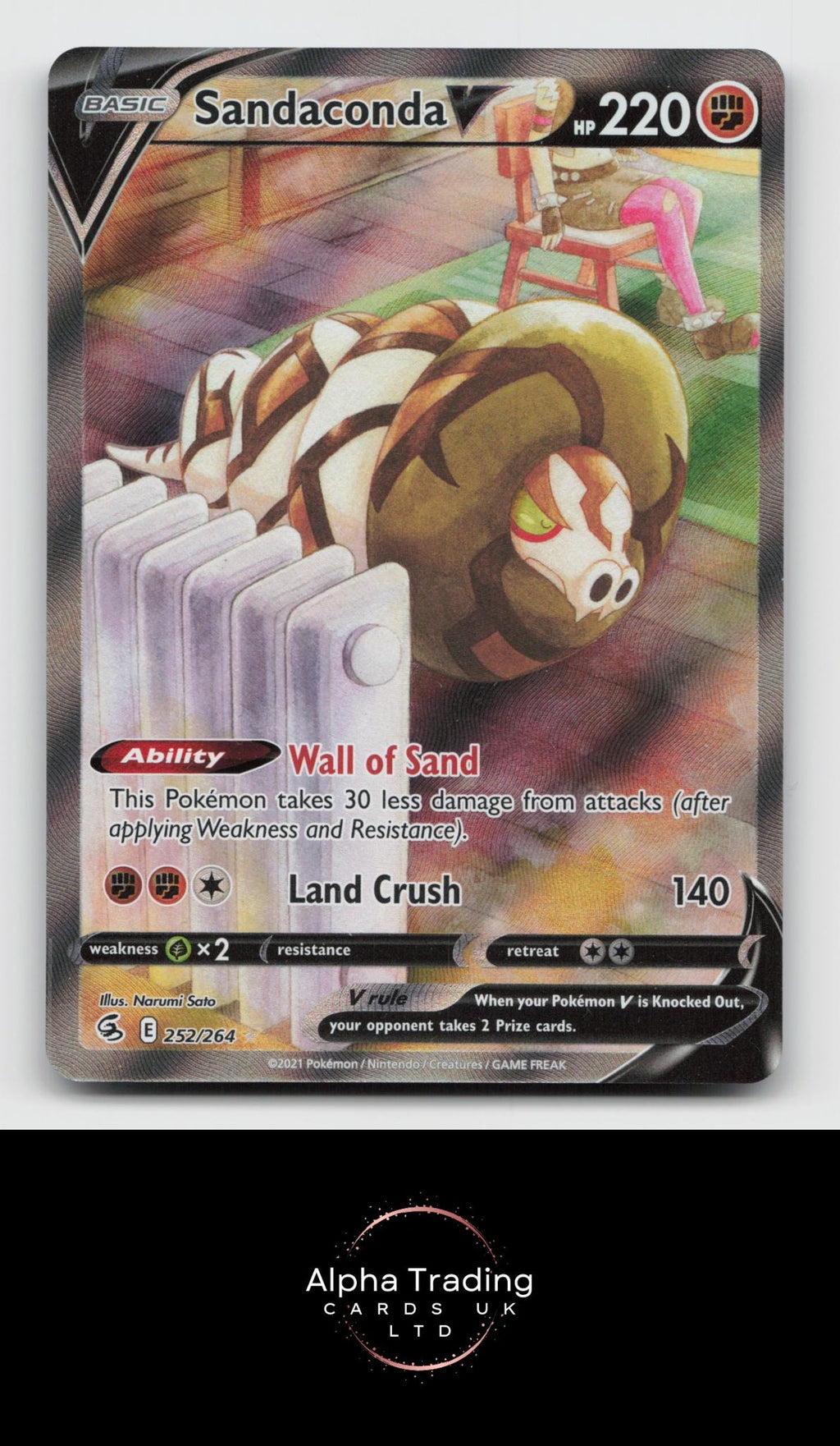 Sandaconda V 252/264 Ultra Rare Fusion Strike Pokemon Holo Near Mint