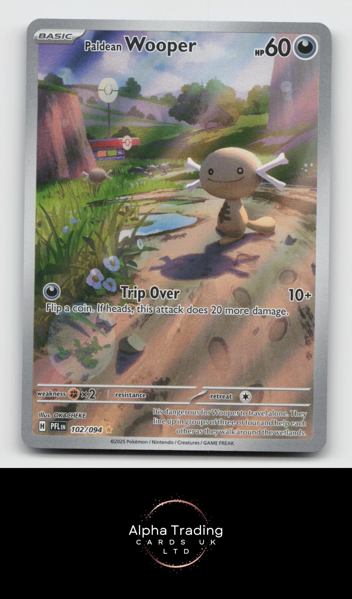 Paldean Wooper 102/094 Illustration Rare Phantasmal Flames Pokemon Holo NM