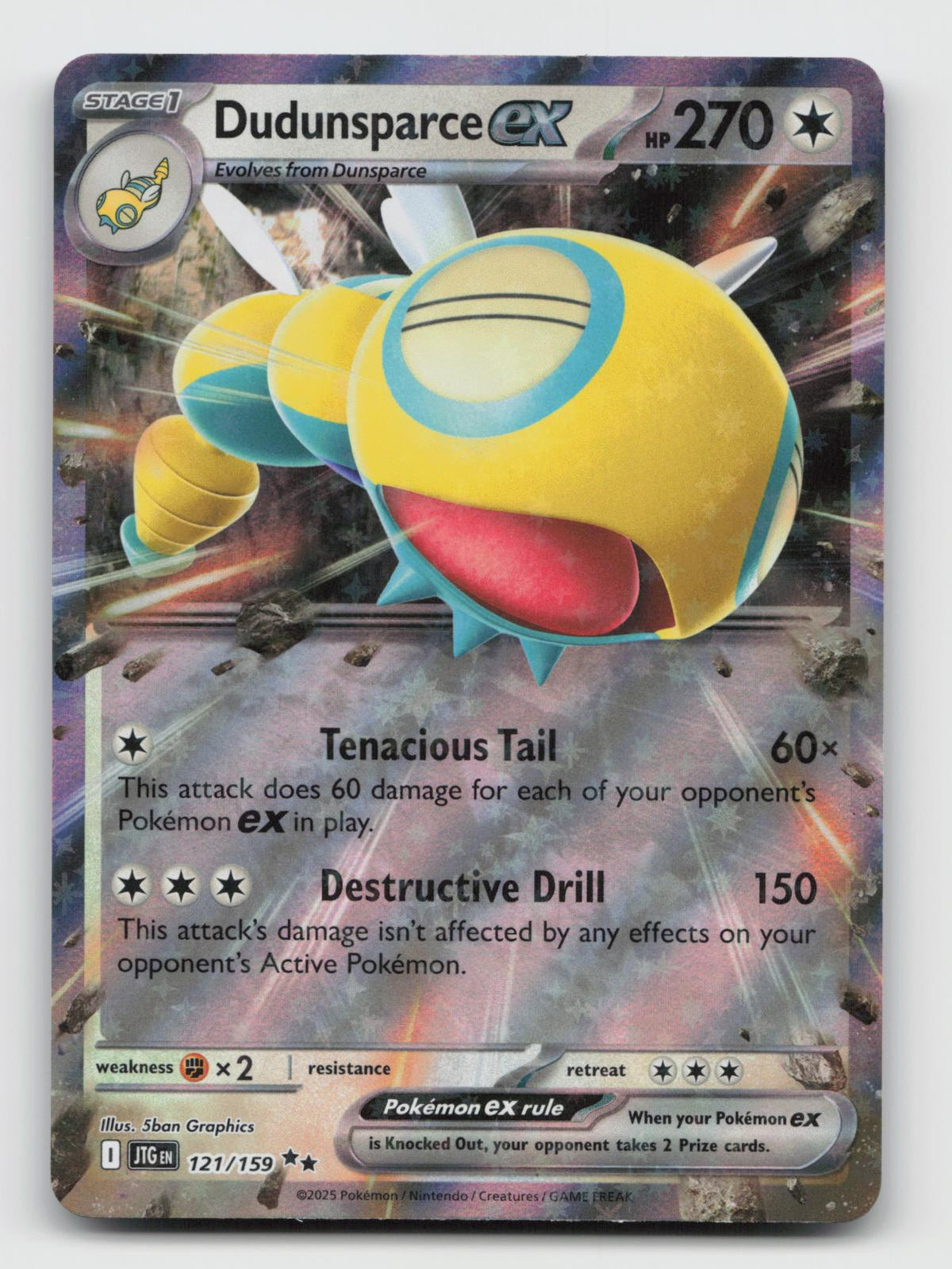 Dudunsparce ex 121/159 Double Rare Journey Together Pokemon Holo Near Mint