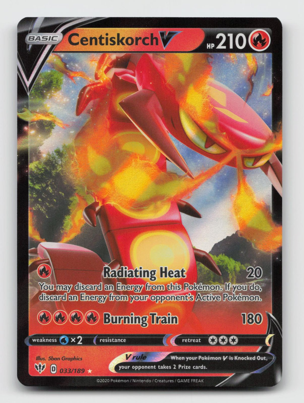 Centiskorch V 033/189 Holo V Rare Darkness Ablaze Pokemon Near Mint