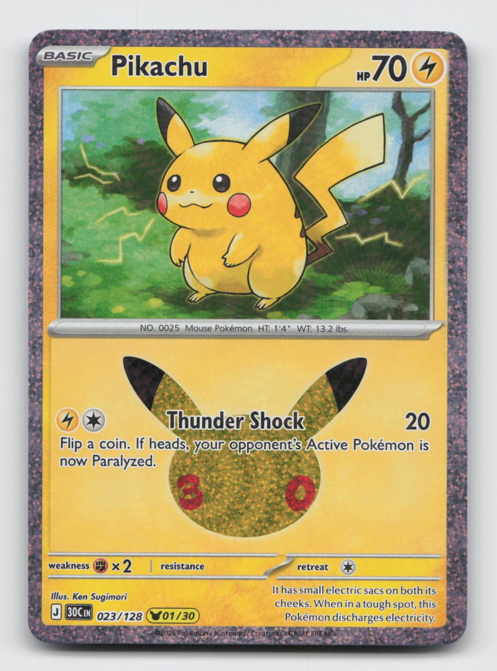 Pikachu 023/128 Holo Pikachu Rare ME: 30th Celebration Pokemon Near Mint