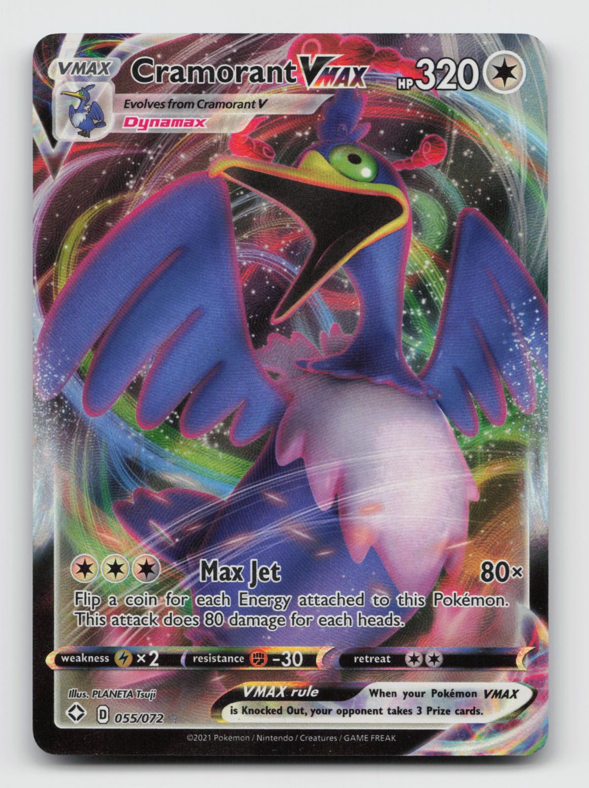 Cramorant VMAX 055/072 Holo VMAX Rare Shining Fates Pokemon Near Mint