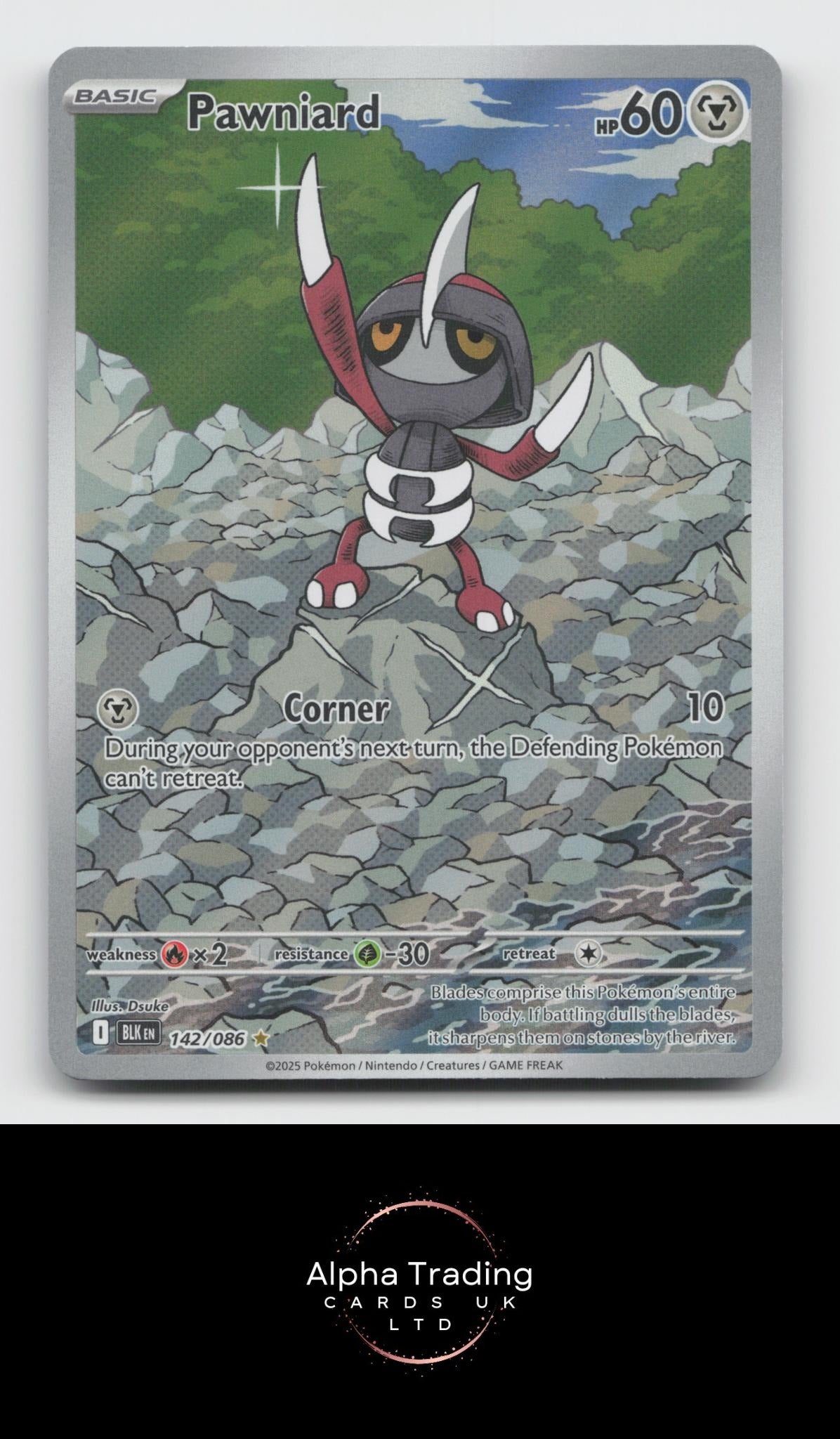 Pawniard 142/086 Holo Illustration Rare Black Bolt Pokemon Near Mint