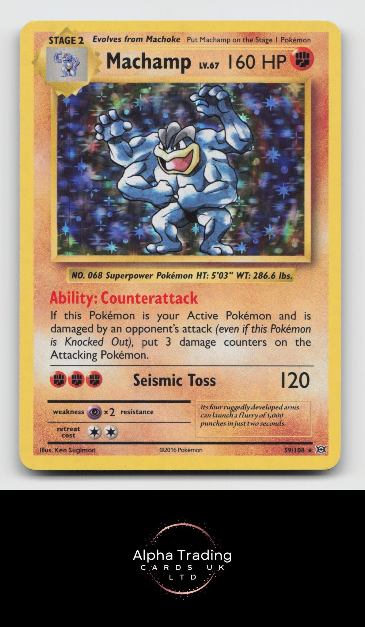 Machamp 59/108 Holo Rare Evolutions Pokemon Lightly Played