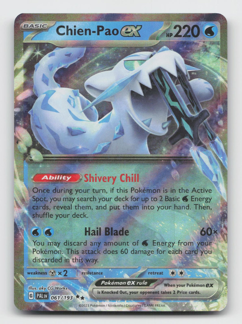 Chien-Pao ex 061/193 Double Rare Paldea Evolved Pokemon Holo Near Mint