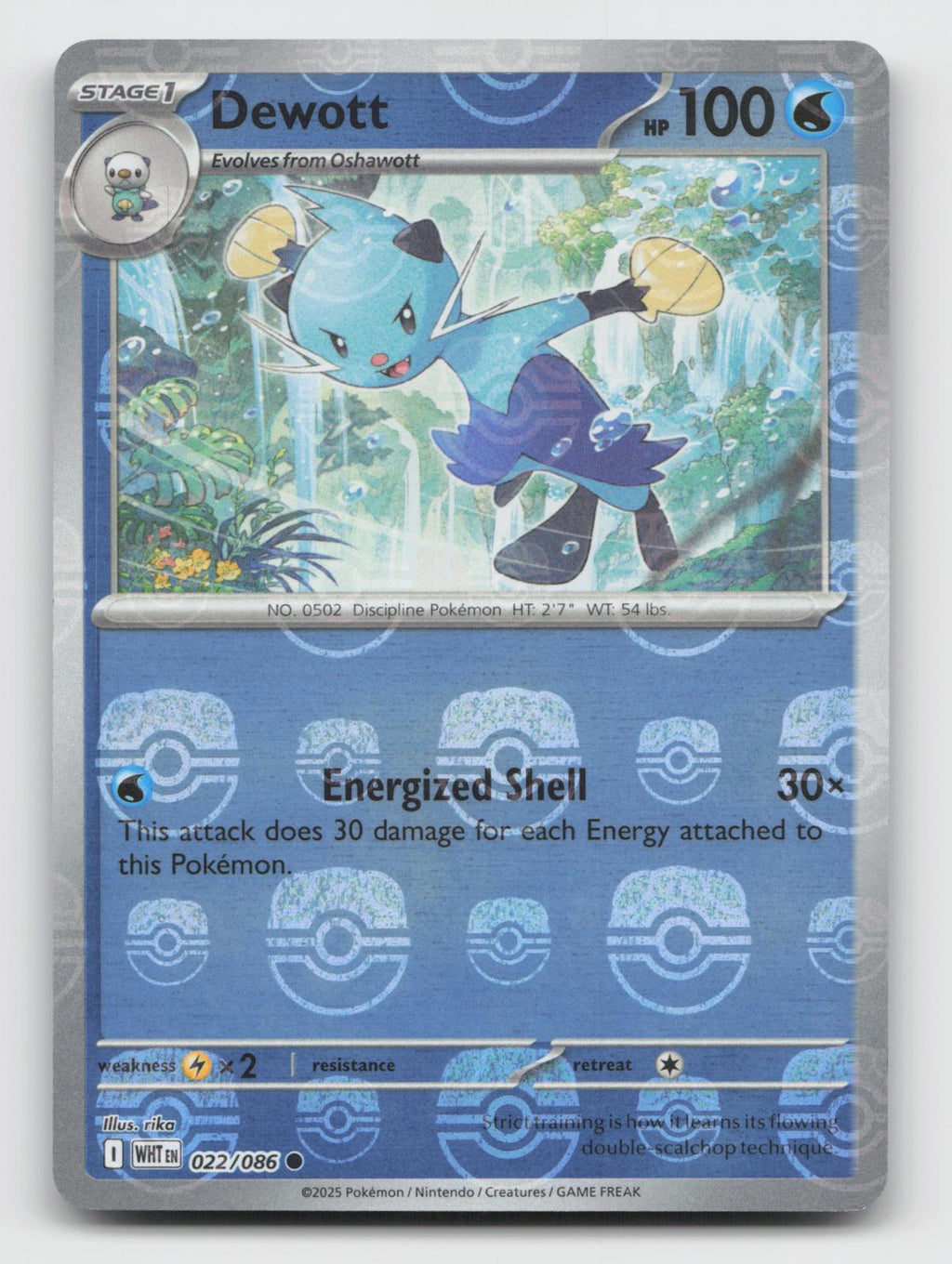 Dewott (Master Ball Pattern) 022/086 Common White Flare Pokemon Holo Near Mint
