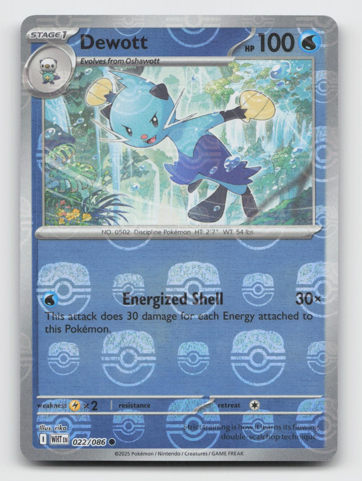 Dewott (Master Ball Pattern) 022/086 Common White Flare Pokemon Holo Near Mint