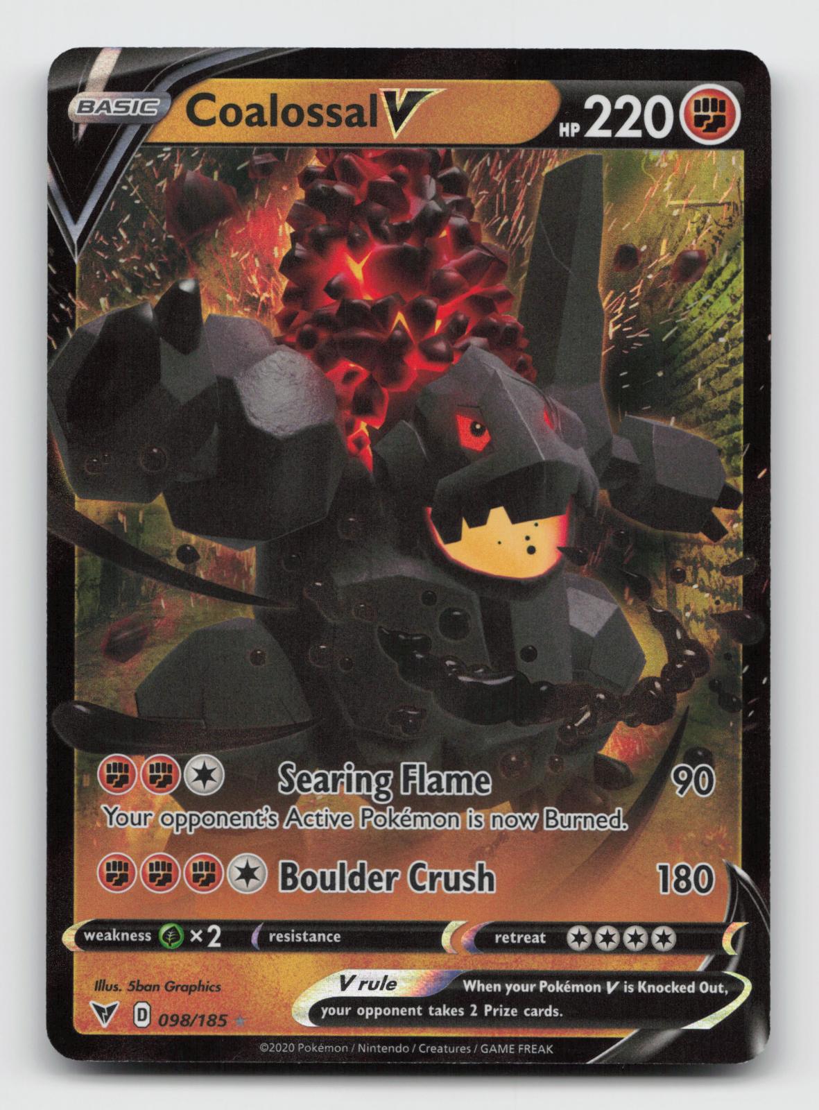 Coalossal V 098/185 Holo V Rare Vivid Voltage Pokemon Near Mint