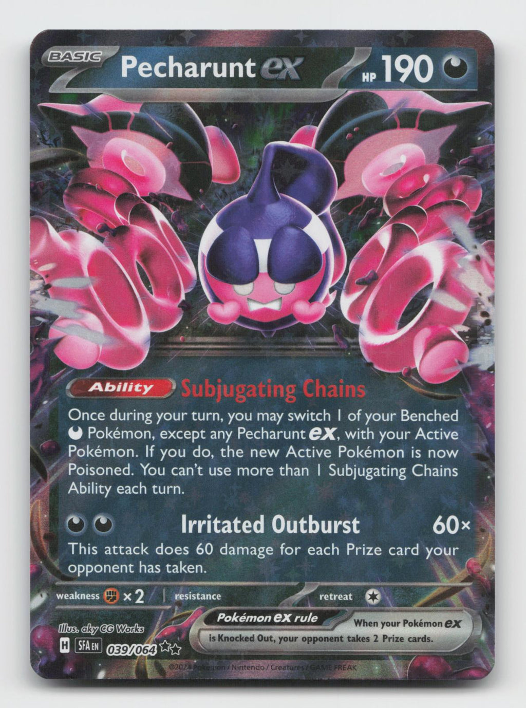 Pecharunt ex 039/064 Double Rare Shrouded Fable Pokemon Holo Near Mint