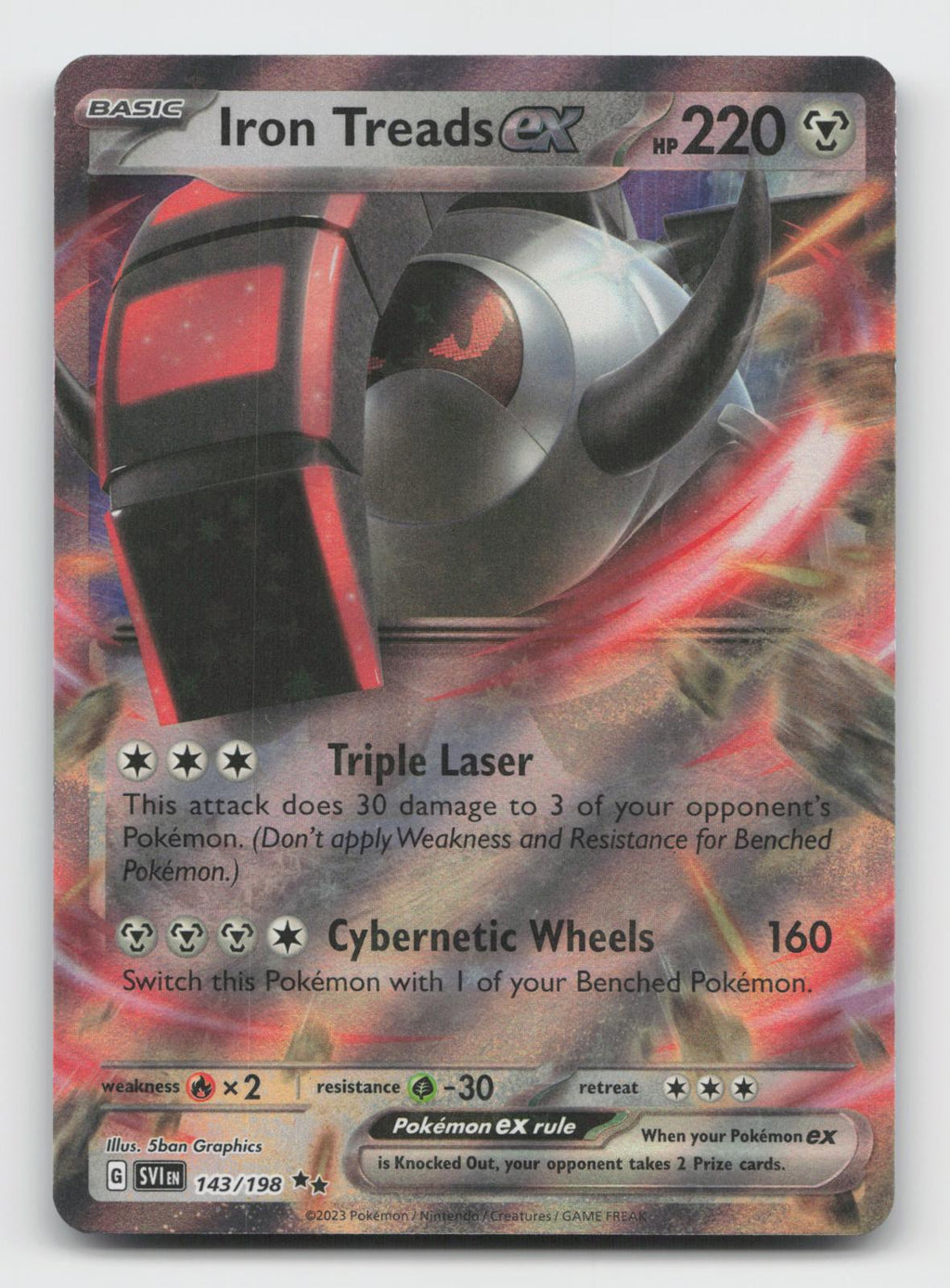 Iron Treads ex 143/198 Double Rare Scarlet & Violet Pokemon Holo Near Mint