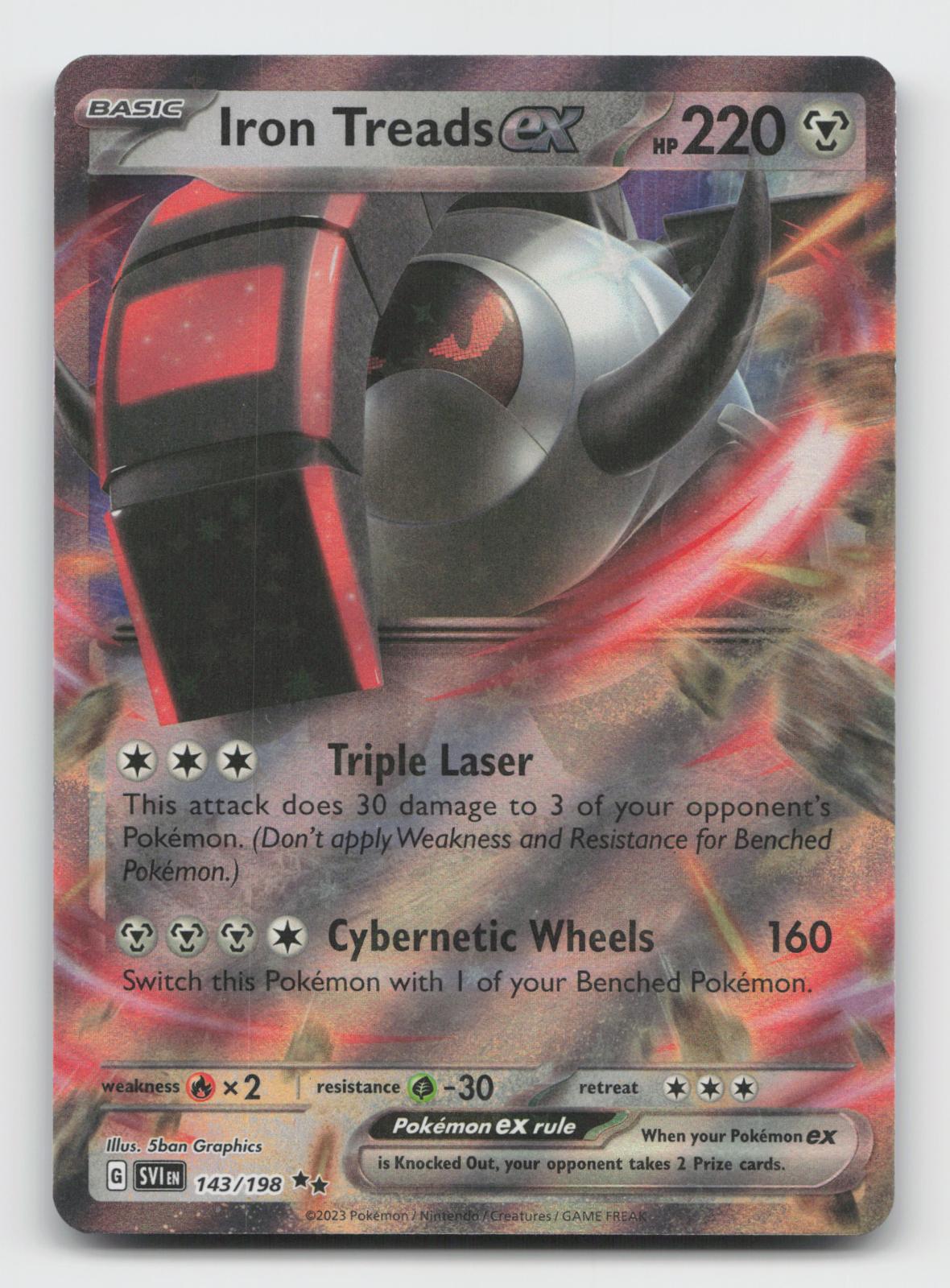 Iron Treads ex 143/198 Double Rare Scarlet & Violet Pokemon Holo Near Mint
