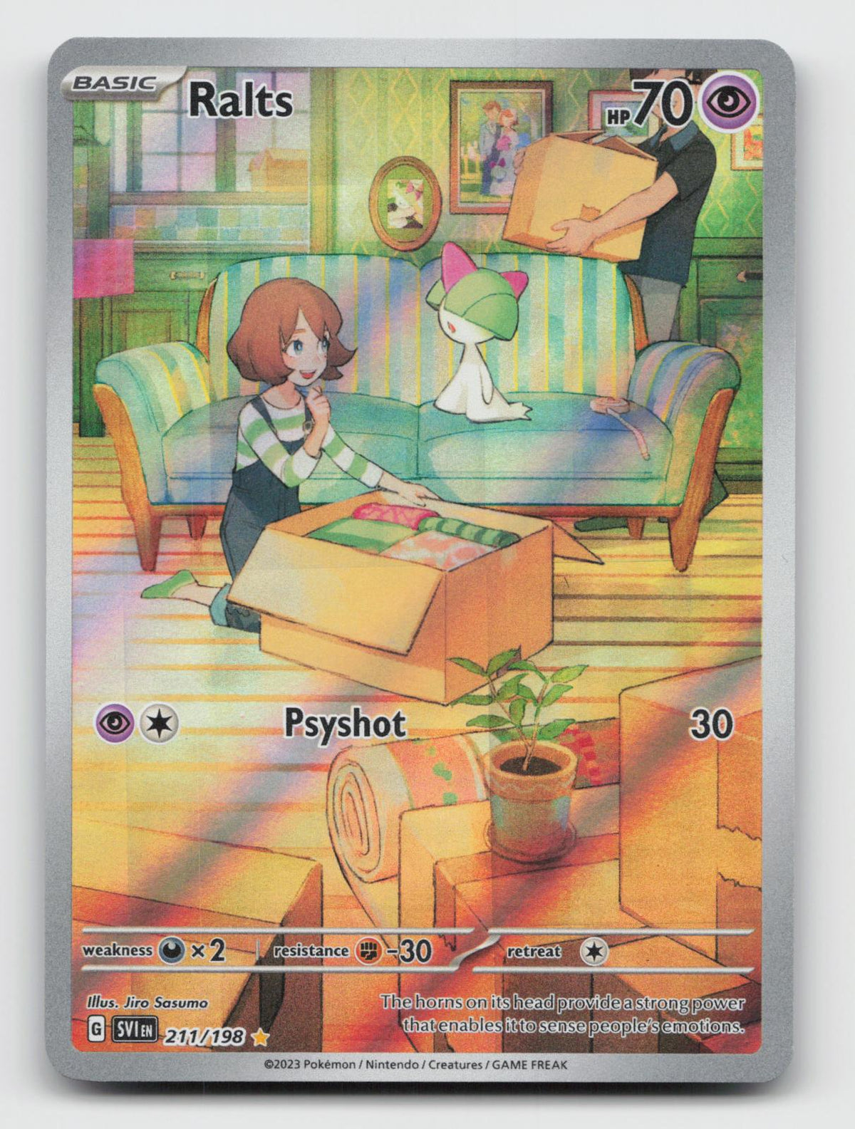 Ralts 211/198 Illustration Rare Scarlet & Violet Pokemon Holo Near Mint