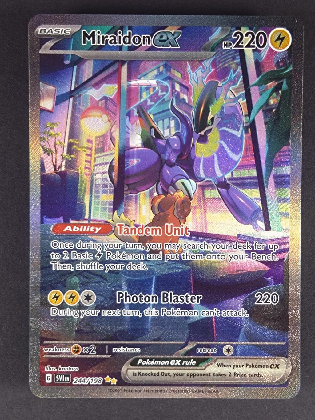 Miraidon ex 244/198 Special Illustration Rare Scarlet & Violet Pokemon Holo NM