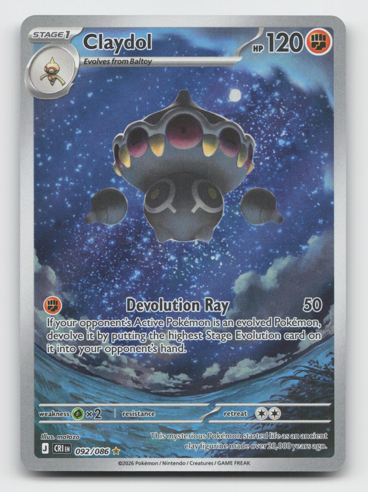 Claydol 092/086 Holo Illustration Rare Chaos Rising Pokemon Near Mint