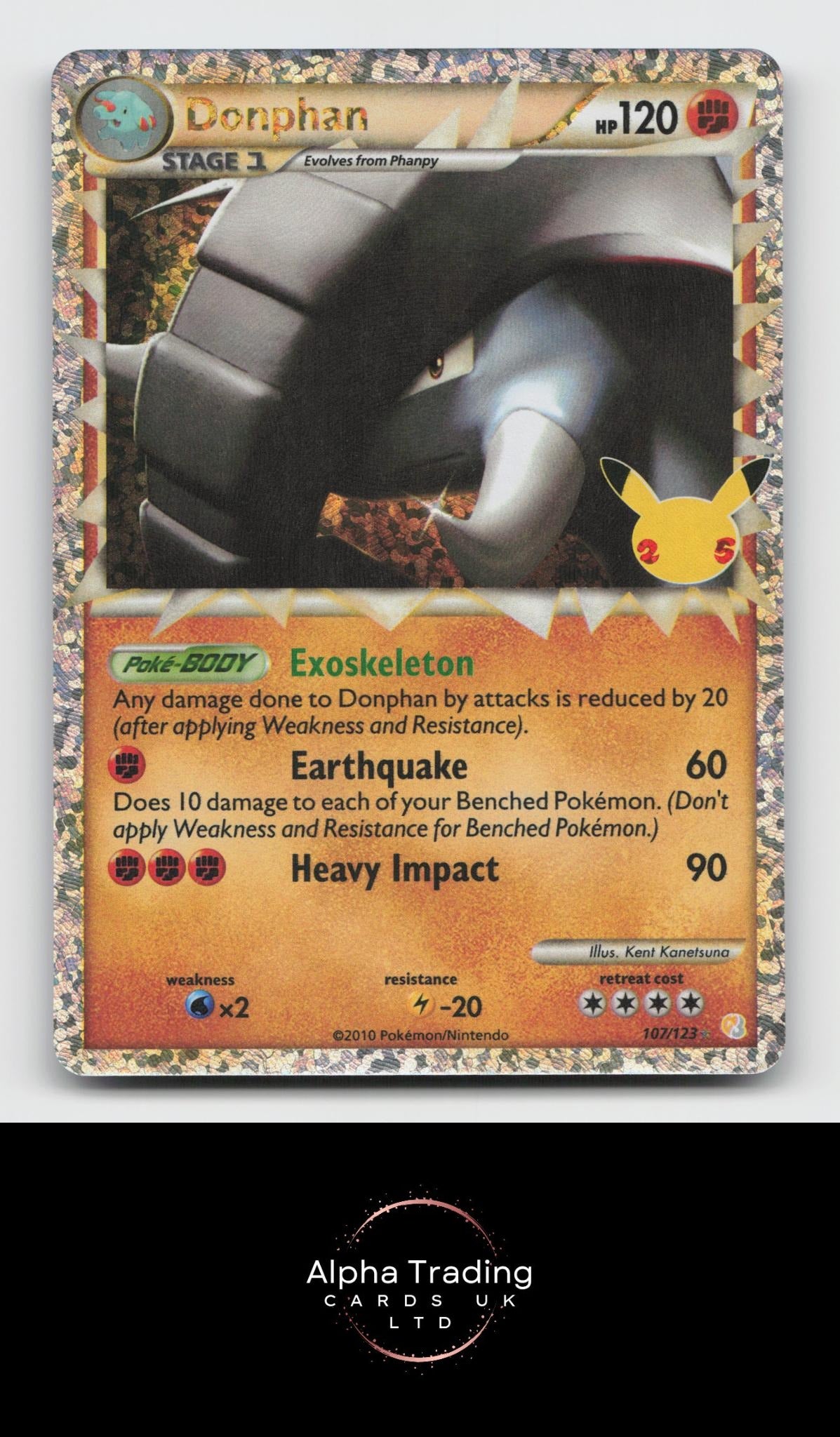 Donphan 107/123 Celebrations: Classic Collection Pokemon Holo NM