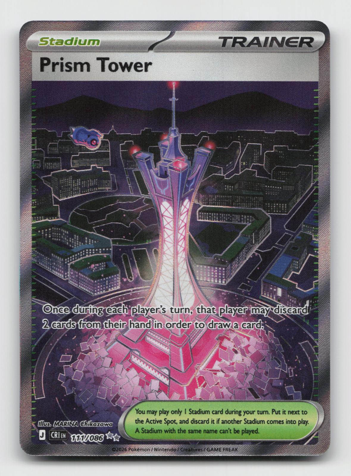 Prism Tower 111/086 Ultra Rare Chaos Rising Pokemon Holo Near Mint