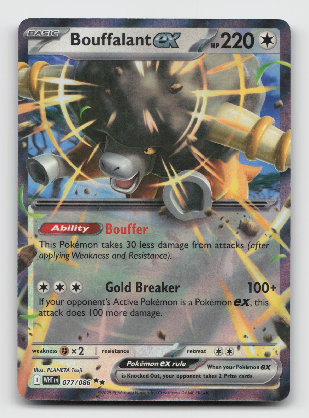 Bouffalant ex 077/086 Double Rare White Flare Pokemon Holo Near Mint