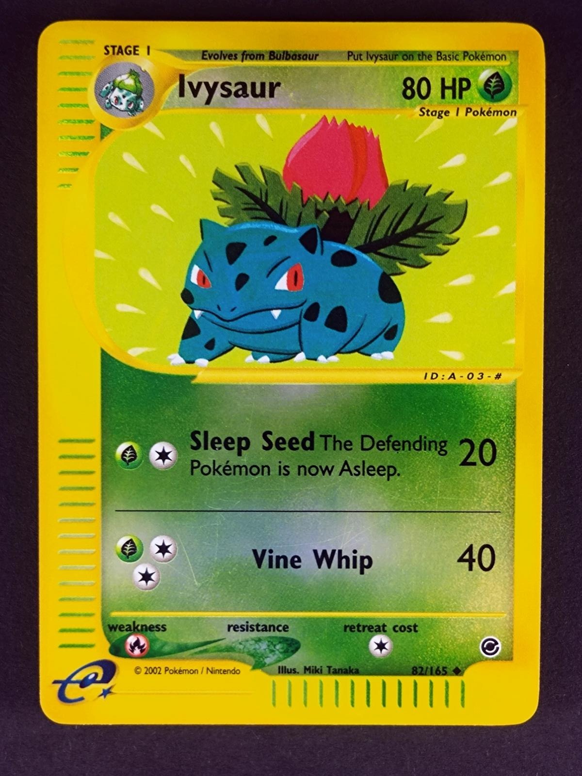Ivysaur 82/165 Uncommon Expedition Base Set Pokemon Reverse Holo Lightly Played