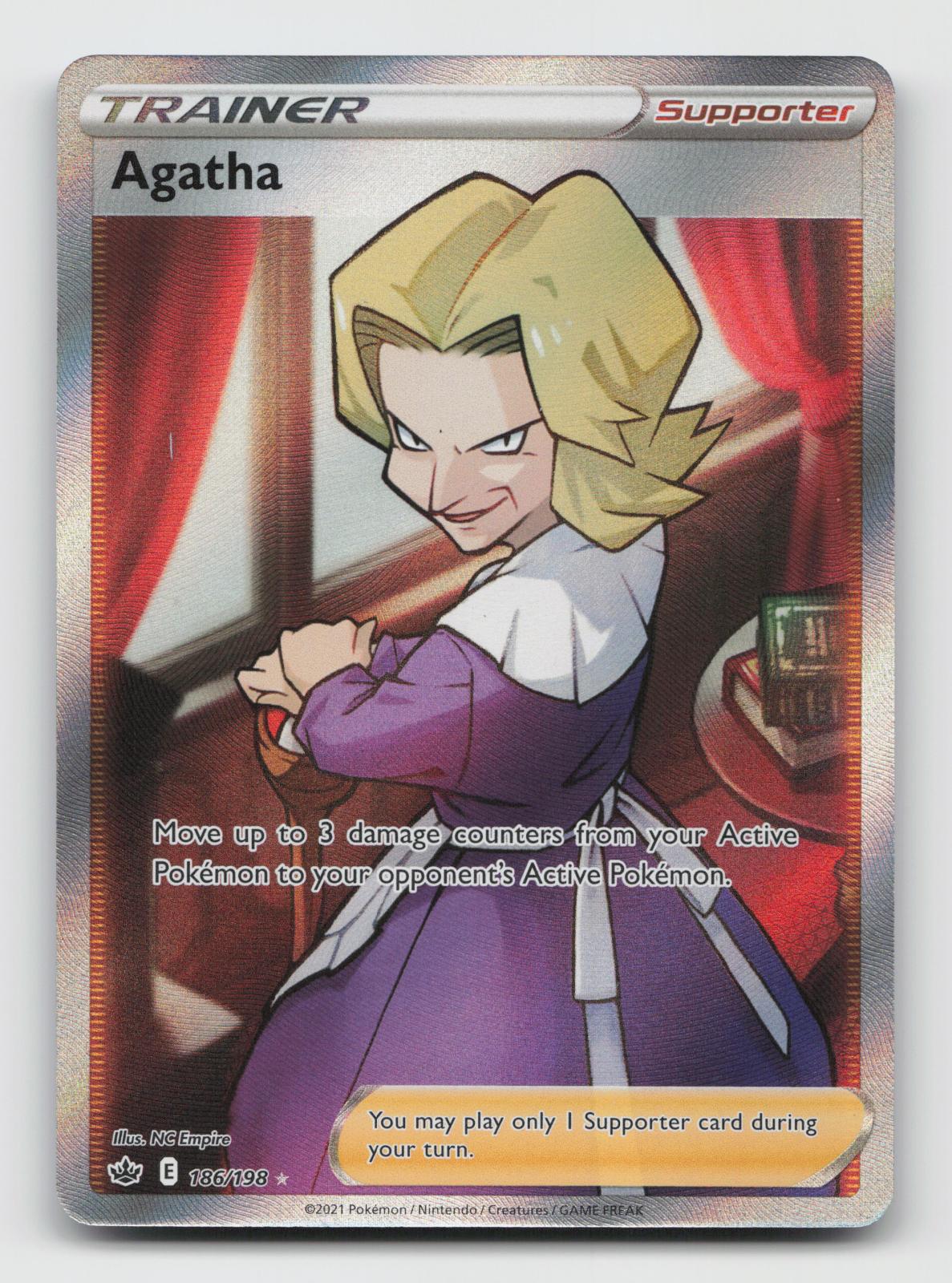 Agatha 186/198 Ultra Rare Chilling Reign Pokemon Holo Near Mint