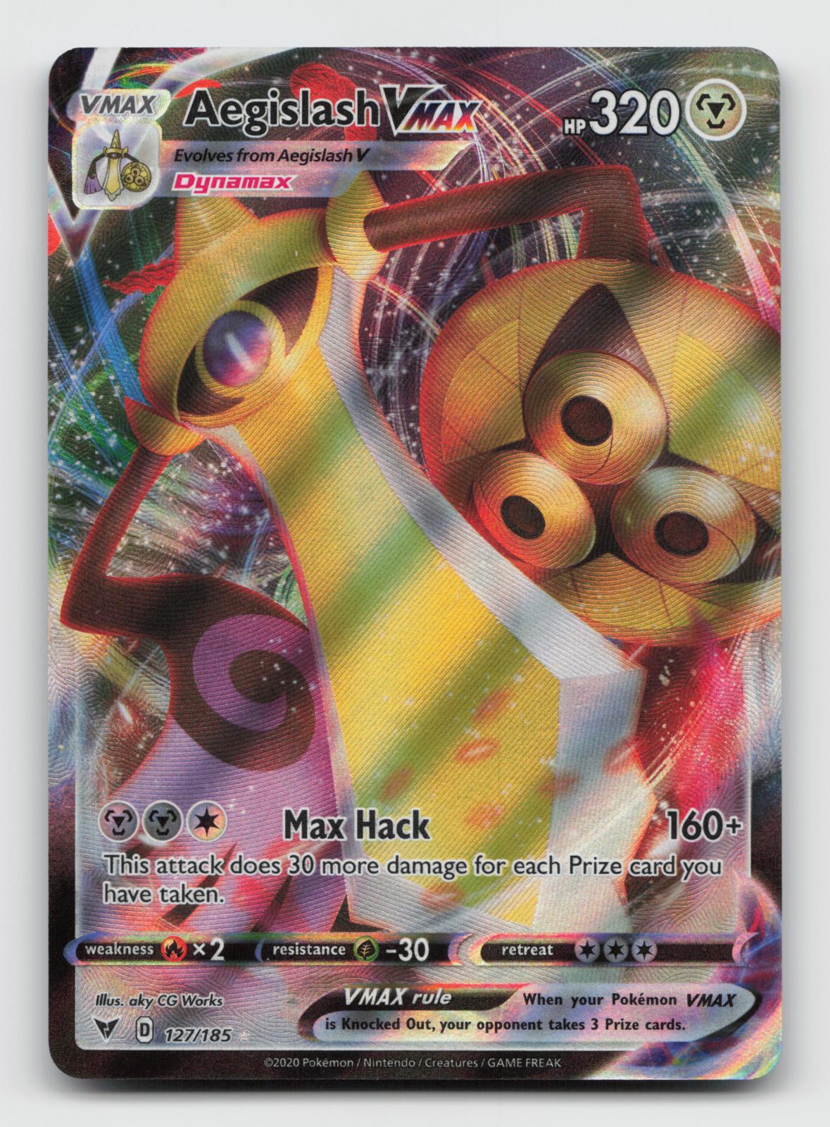 Aegislash VMAX 127/185 Holo VMAX Rare Vivid Voltage Pokemon Near Mint