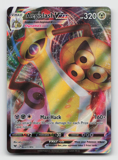 Aegislash VMAX 127/185 Holo VMAX Rare Vivid Voltage Pokemon Near Mint