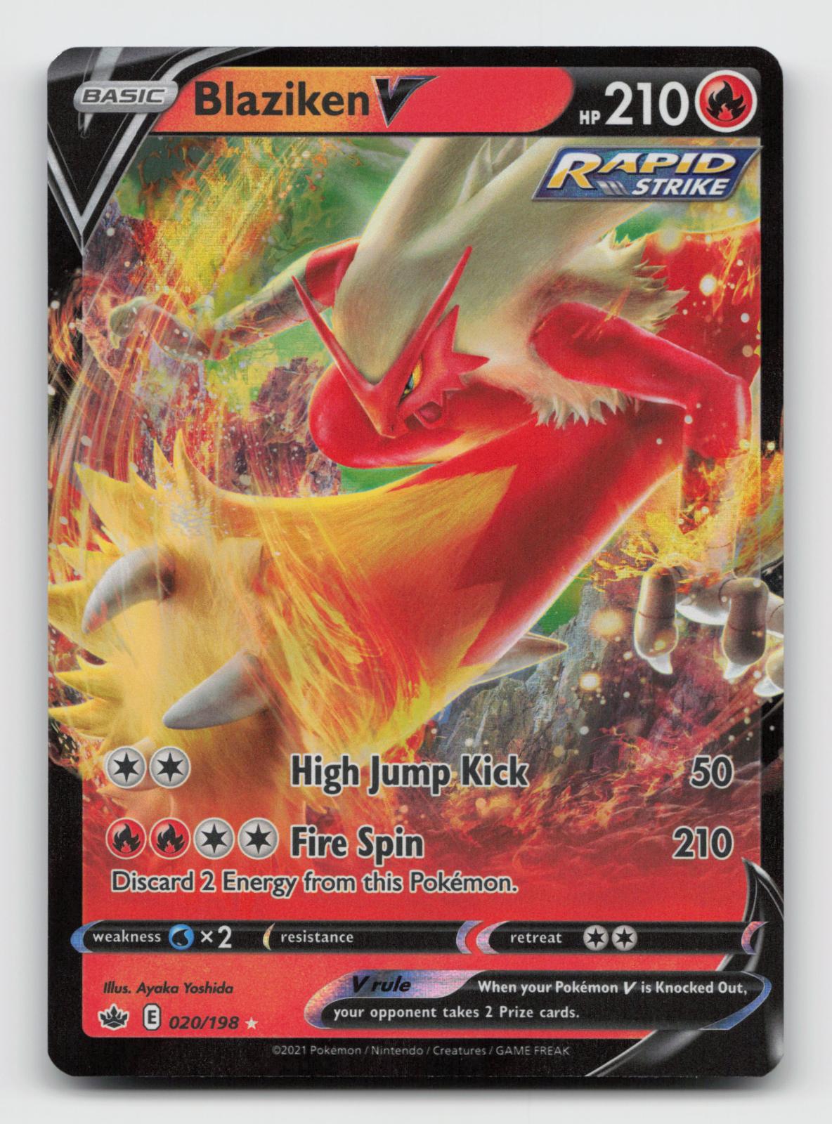 Blaziken V 020/198 Holo V Rare Chilling Reign Pokemon Near Mint