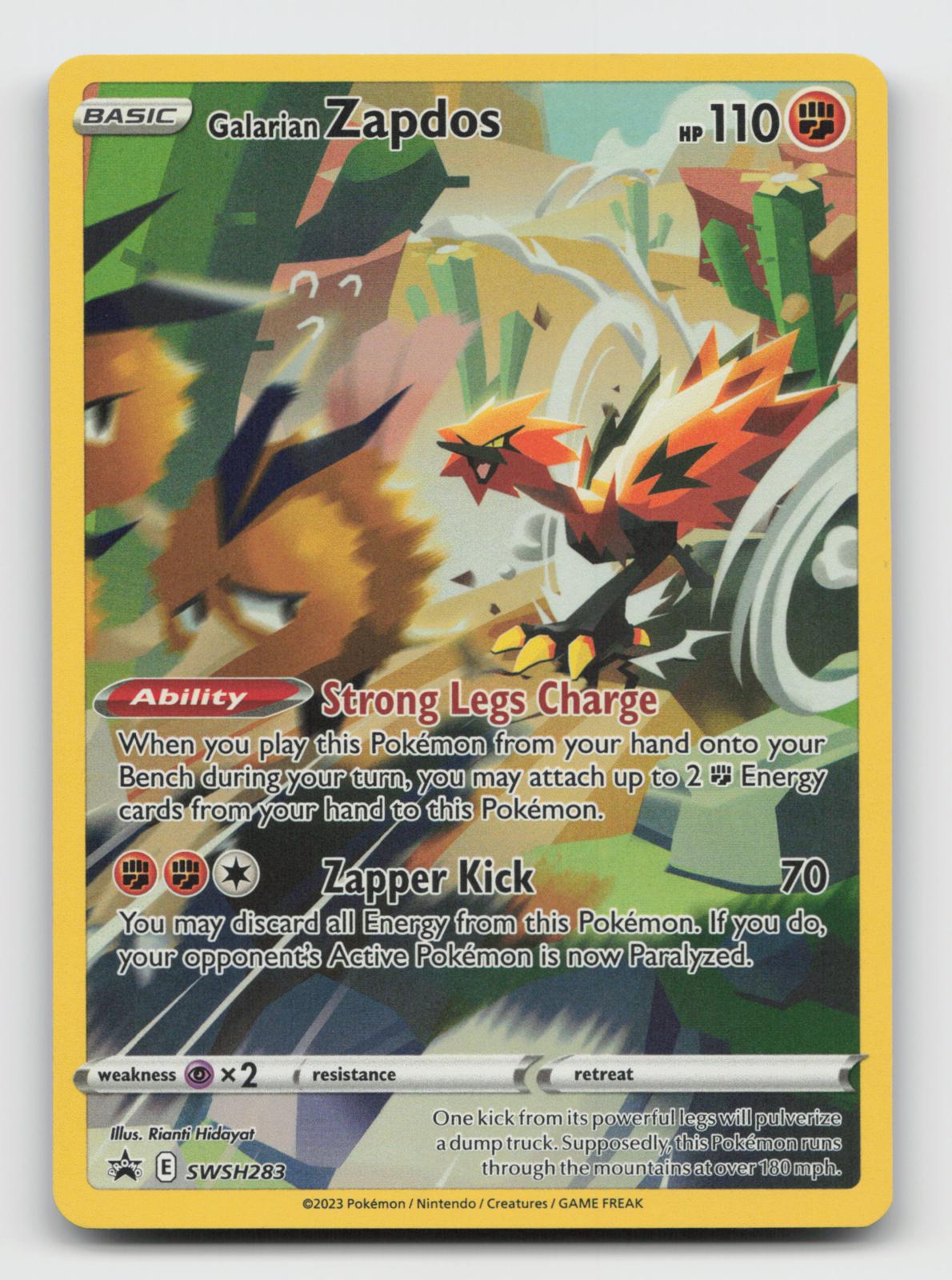 Galarian Zapdos SWSH283 Holo Promo Sword & Shield Promo Pokemon Near Mint