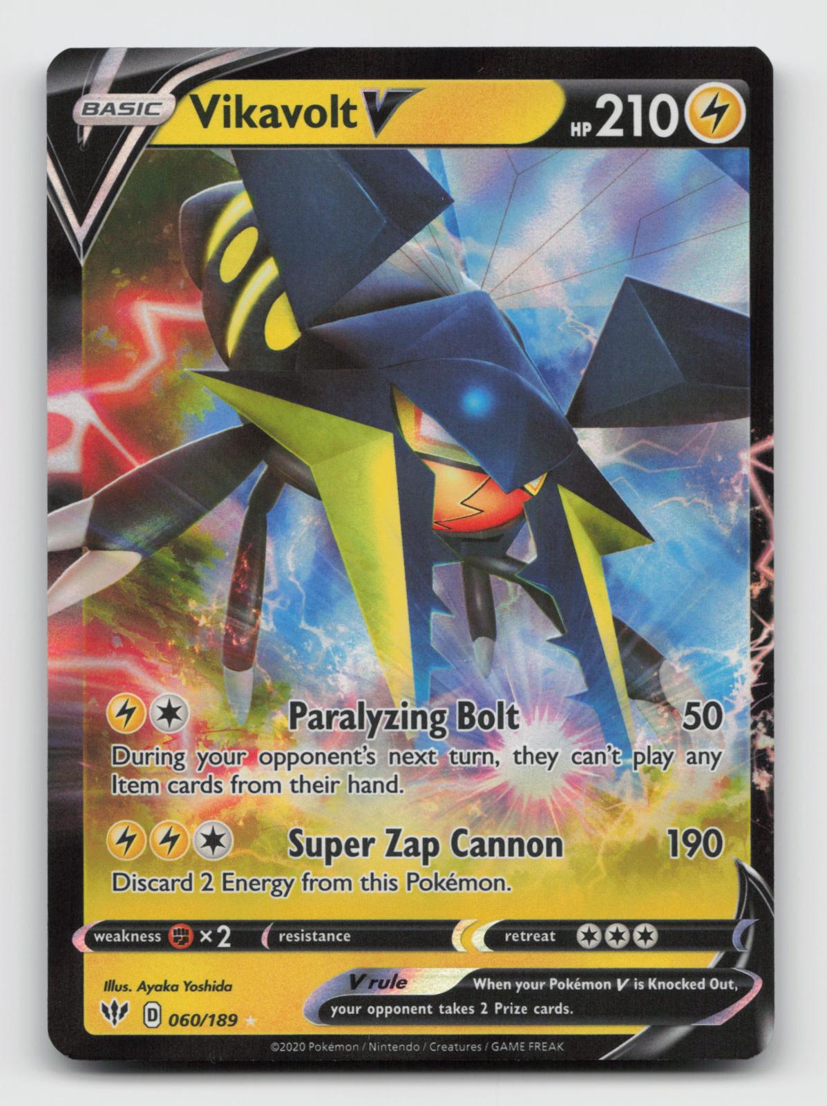 Vikavolt V 060/189 Holo V Rare Darkness Ablaze Pokemon Near Mint