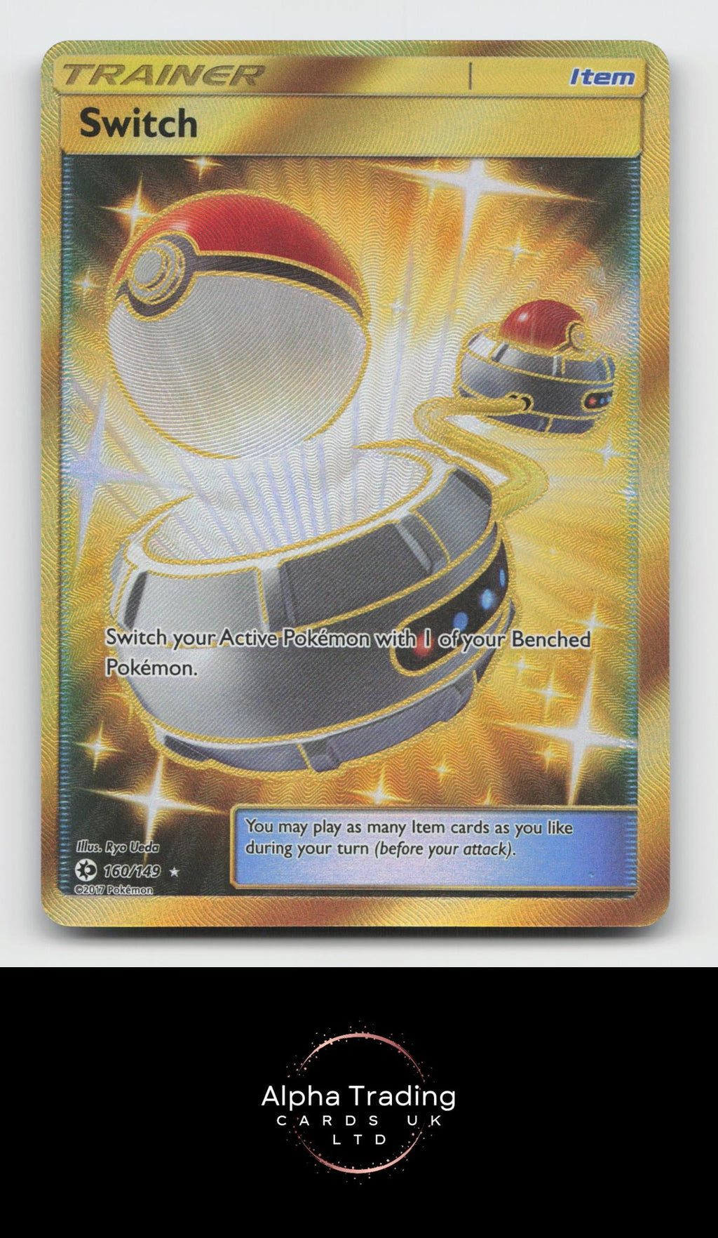 Switch 160/149 Holo Secret Rare Sun & Moon Base Set Pokemon Near Mint