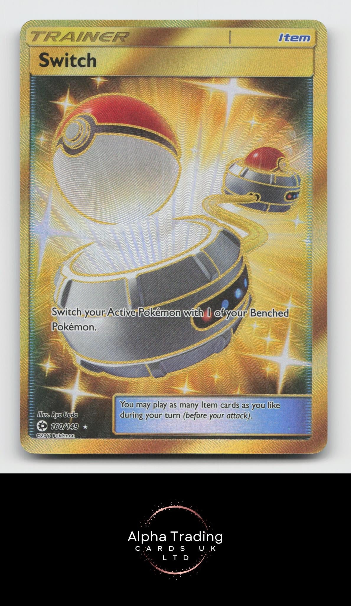 Switch 160/149 Holo Secret Rare Sun & Moon Base Set Pokemon Near Mint