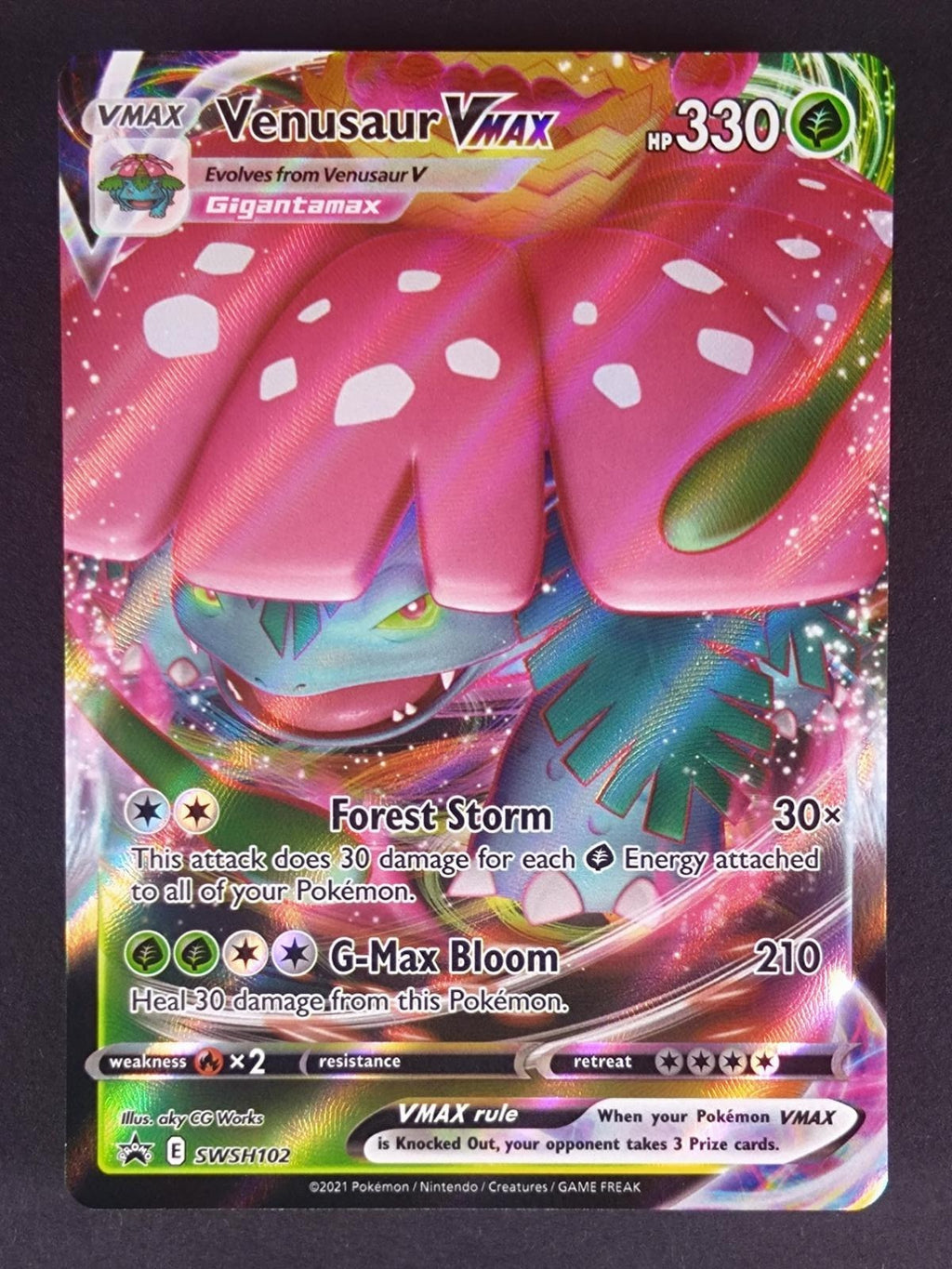 Venusaur VMAX SWSH102 Holo Promo Sword & Shield Promo Pokemon Holo Near Mint