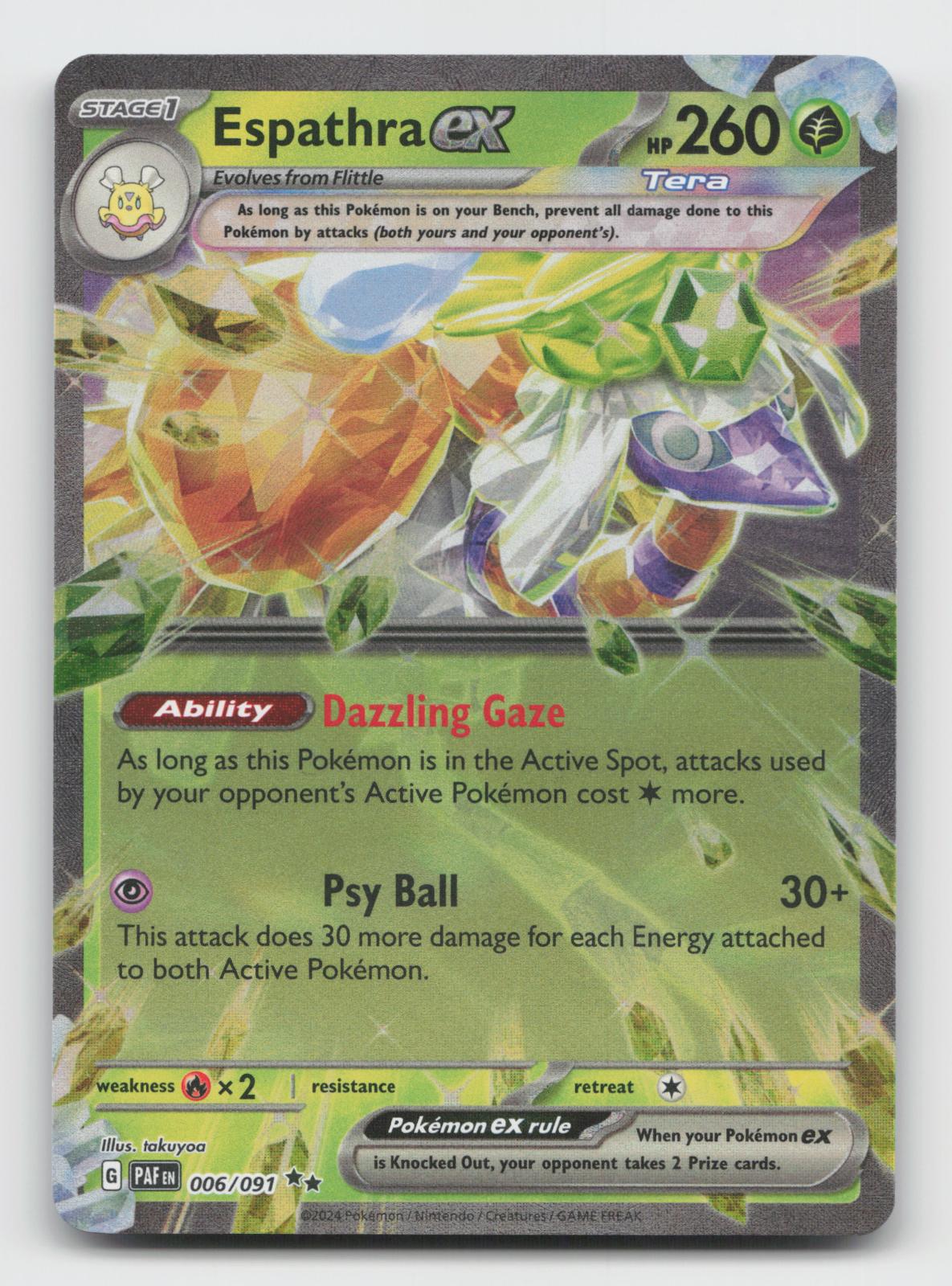 Espathra ex 006/091 Ultra Rare Paldean Fates Pokemon Holo Near Mint