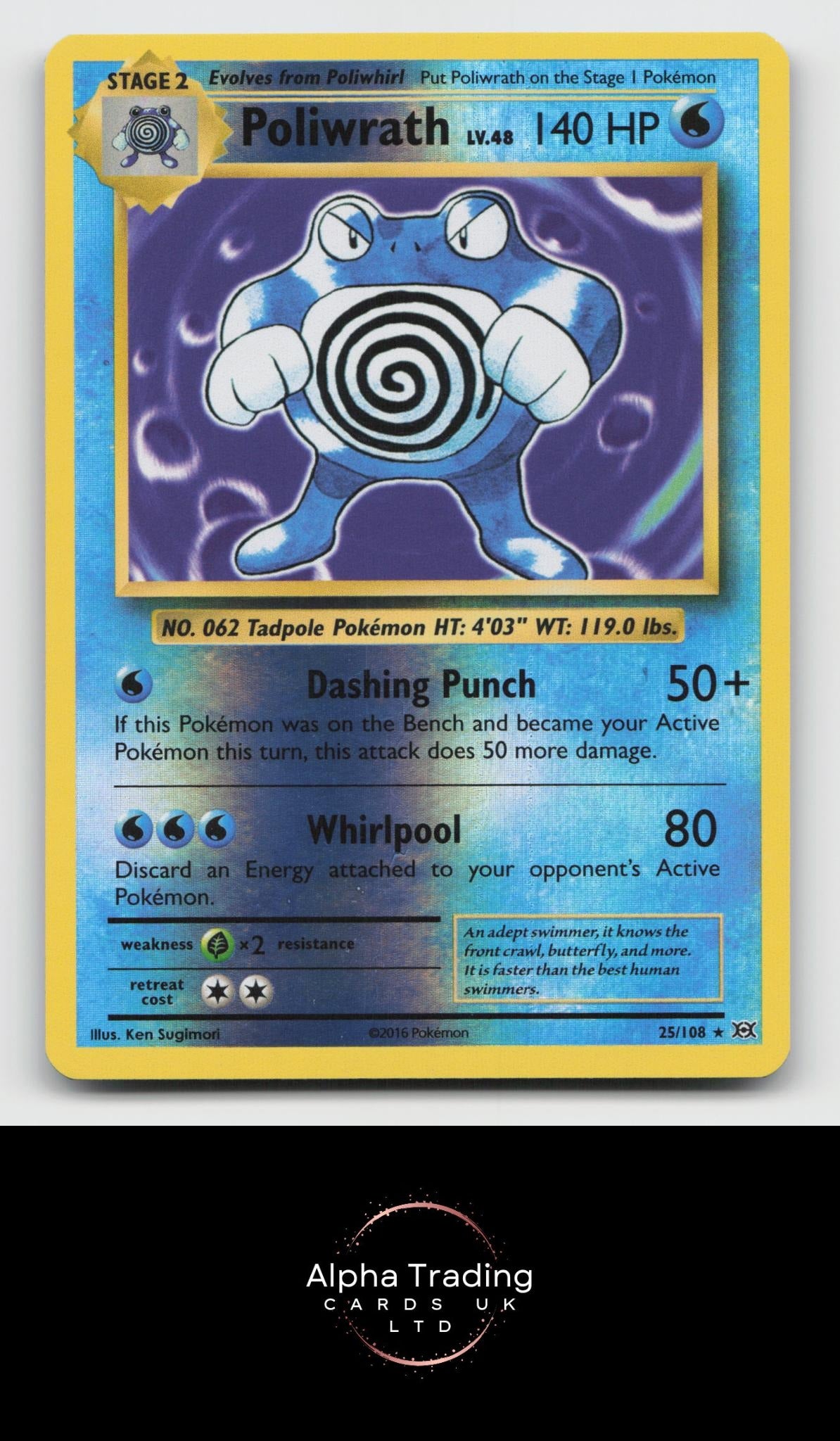 Poliwrath 25/108 Holo Rare Evolutions Pokemon Near Mint