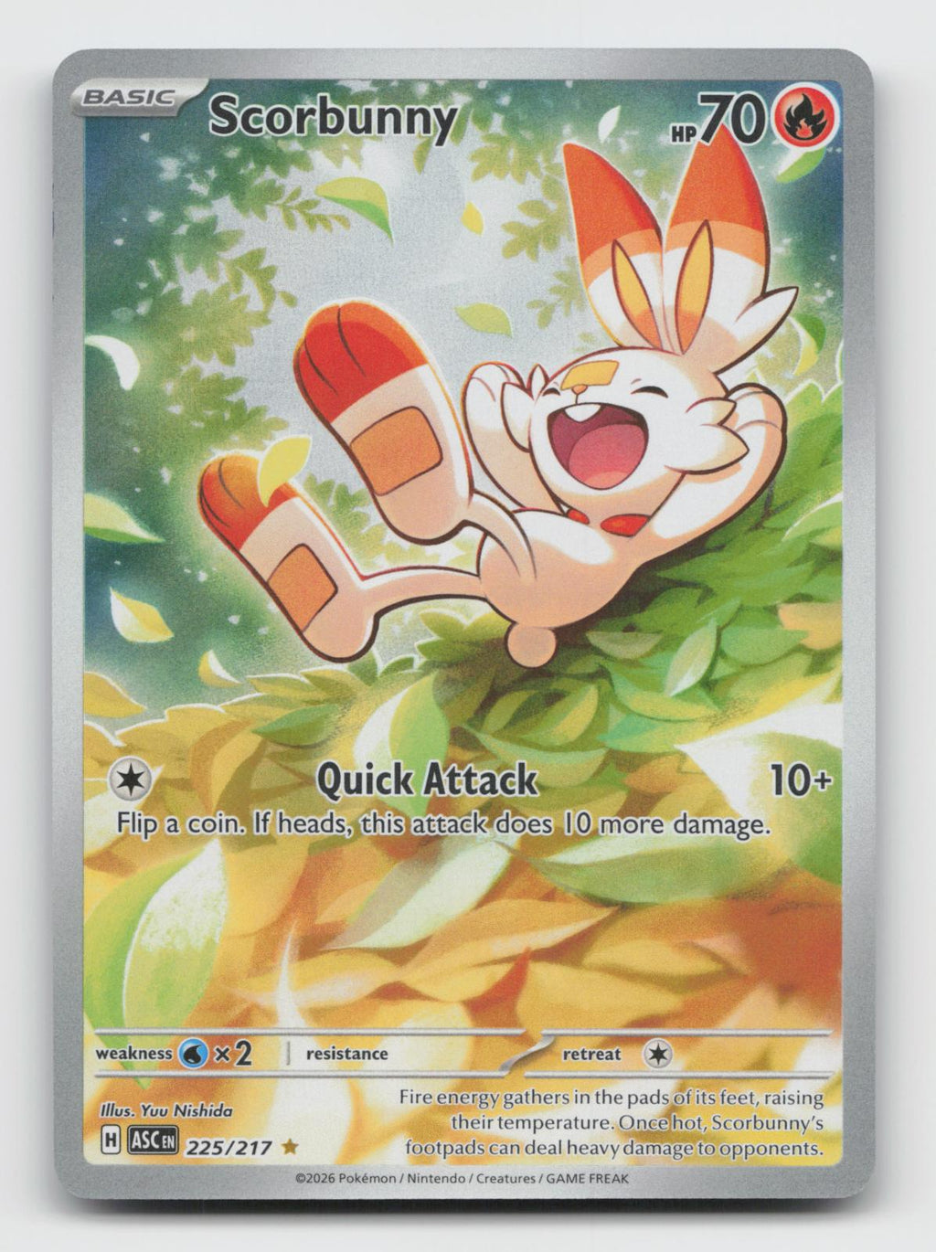 Scorbunny 225/217 Illustration Rare Ascended Heroes Pokemon Holo Near Mint