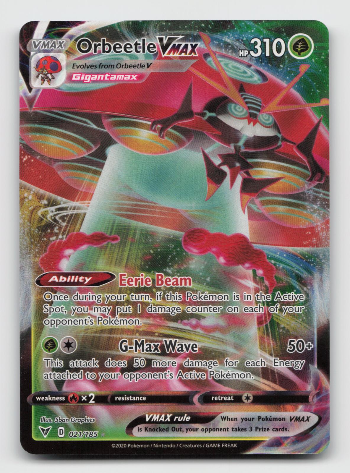 Orbeetle VMAX 021/185 Holo VMAX Rare Vivid Voltage Pokemon Near Mint