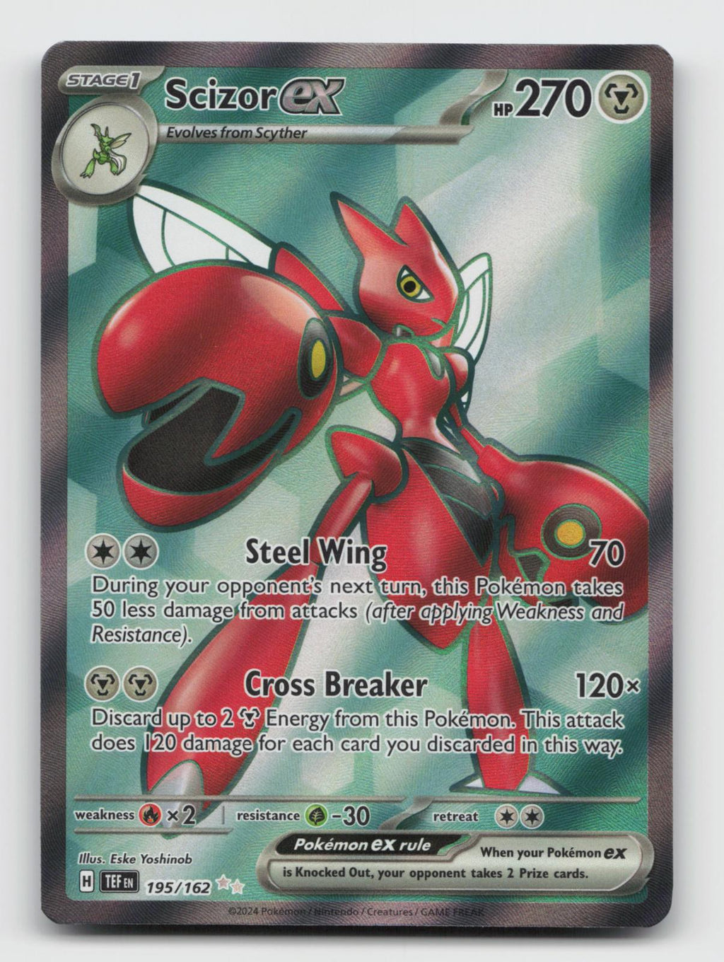 Scizor ex 195/162 Ultra Rare Temporal Forces Pokemon Holo Near Mint