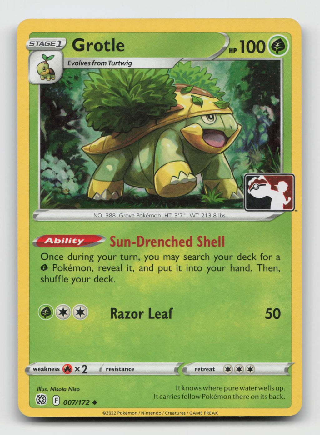 Grotle 007/172 Uncommon Prize Pack Series Cards Pokemon Holo Near Mint