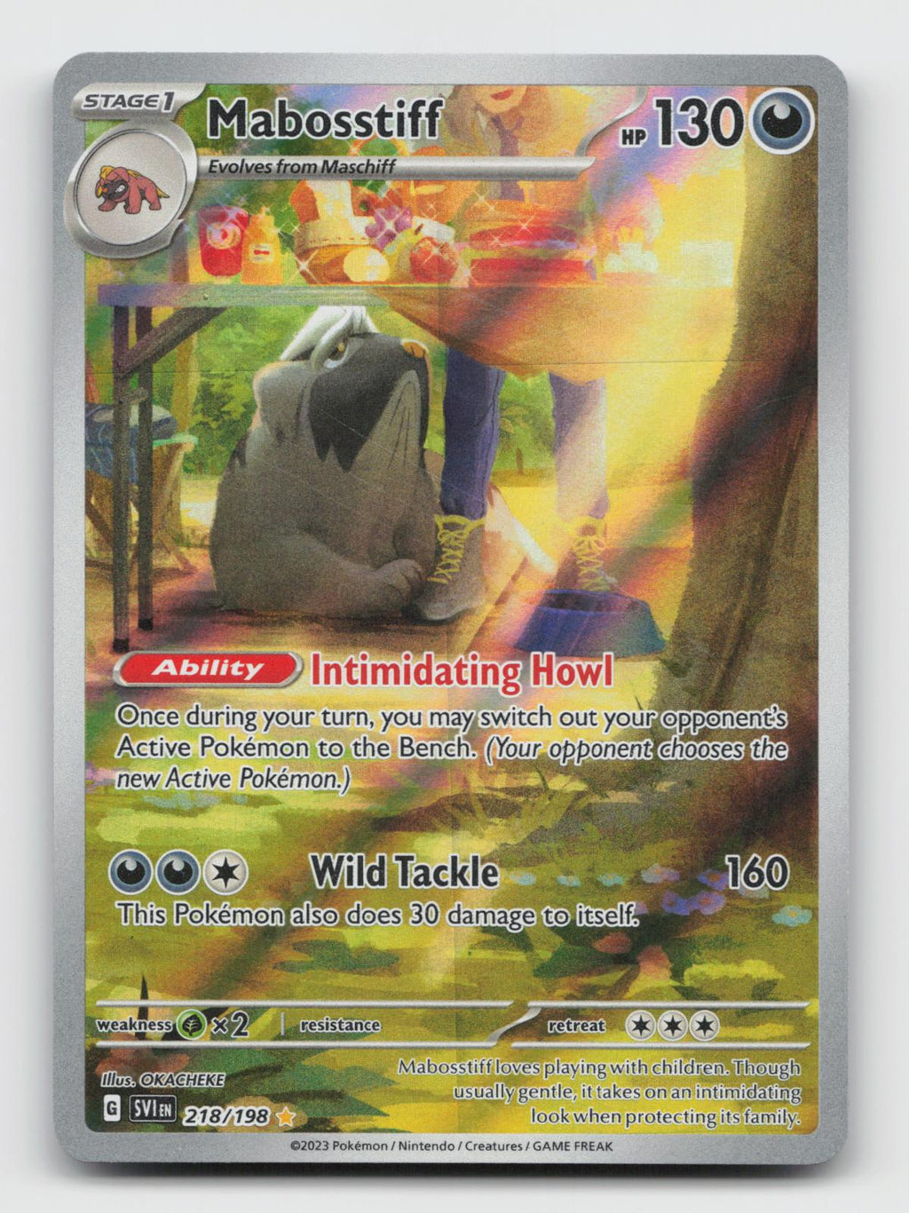 Mabosstiff 218/198 Illustration Rare Scarlet & Violet Pokemon Holo Near Mint