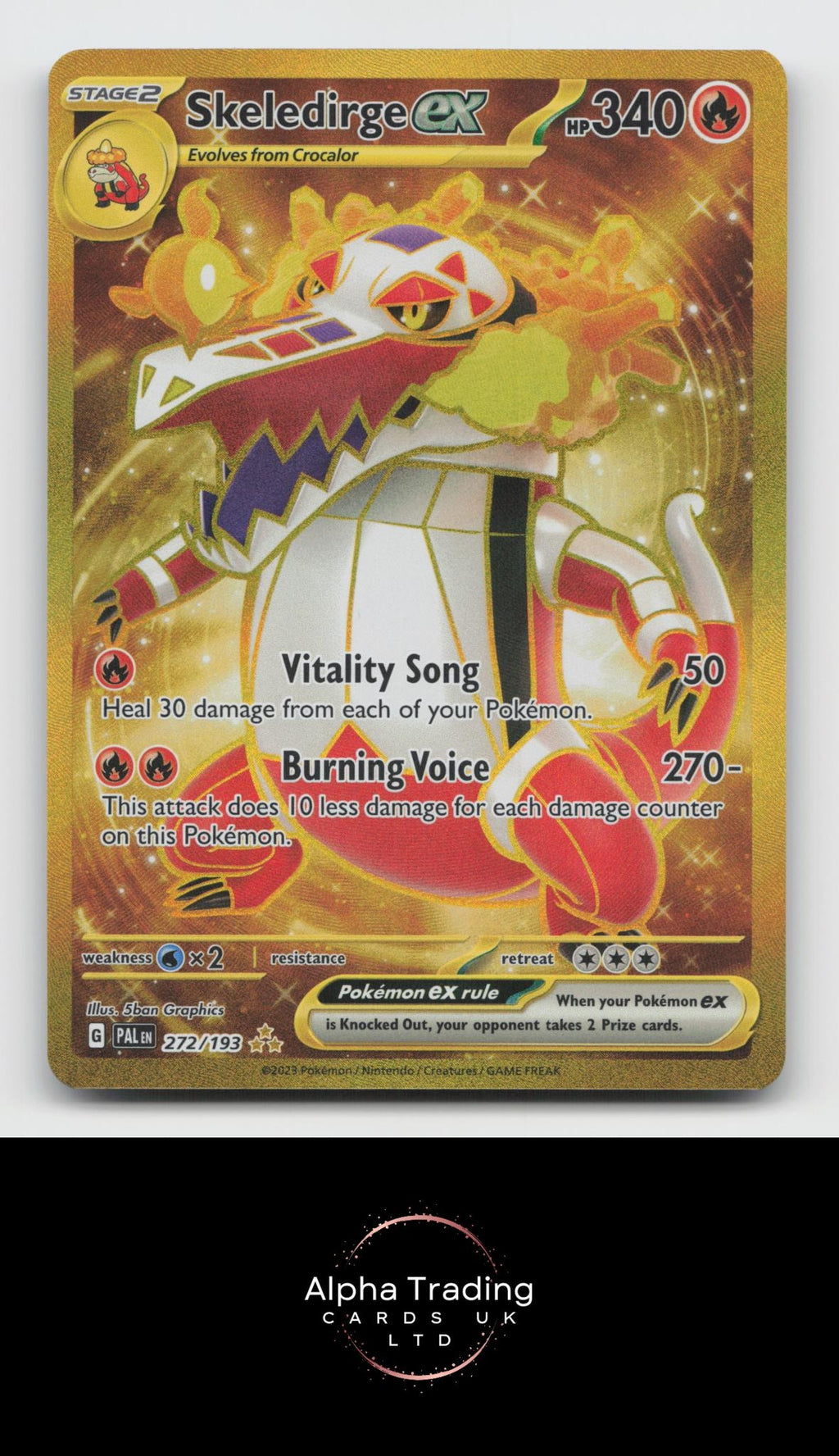 Skeledirge ex 272/193 Hyper Rare Paldea Evolved Pokemon Holo Near Mint