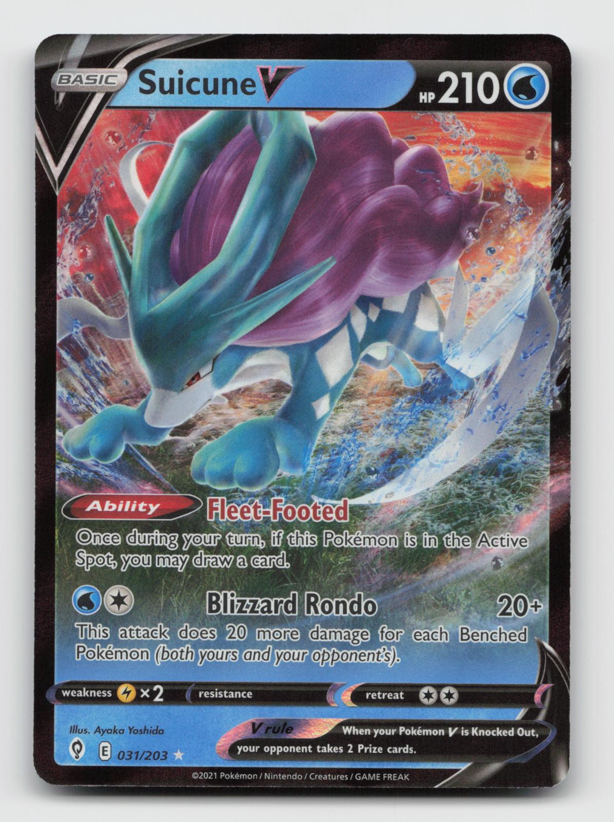 Suicune V 031/203 Holo V Rare Evolving Skies Pokemon Near Mint