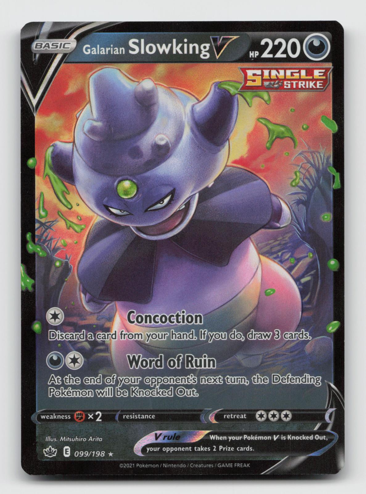 Galarian Slowking V 099/198 Holo V Rare Chilling Reign Pokemon Near Mint