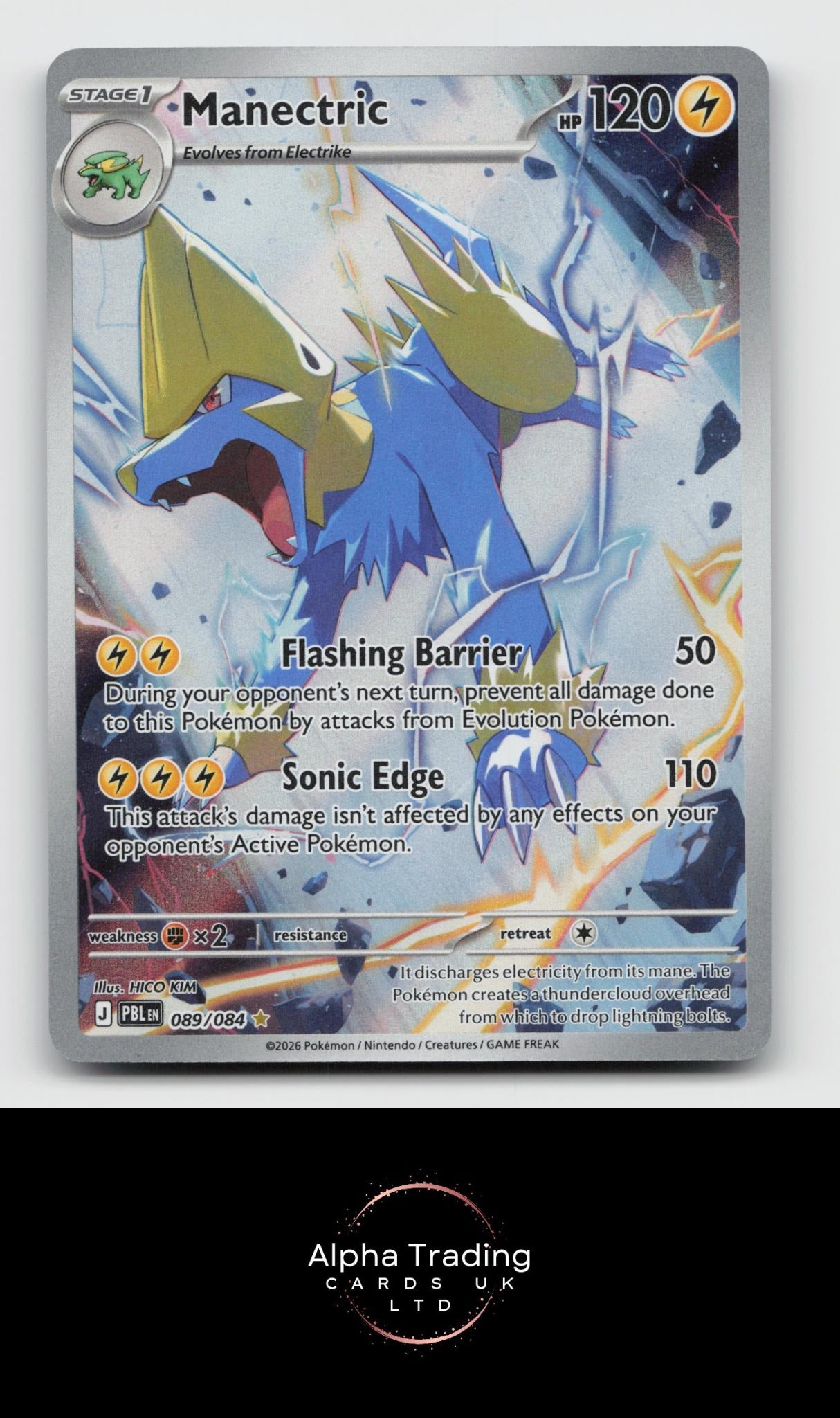 Manectric 089/084 Illustration Rare Pitch Black Pokemon Holo Near Mint