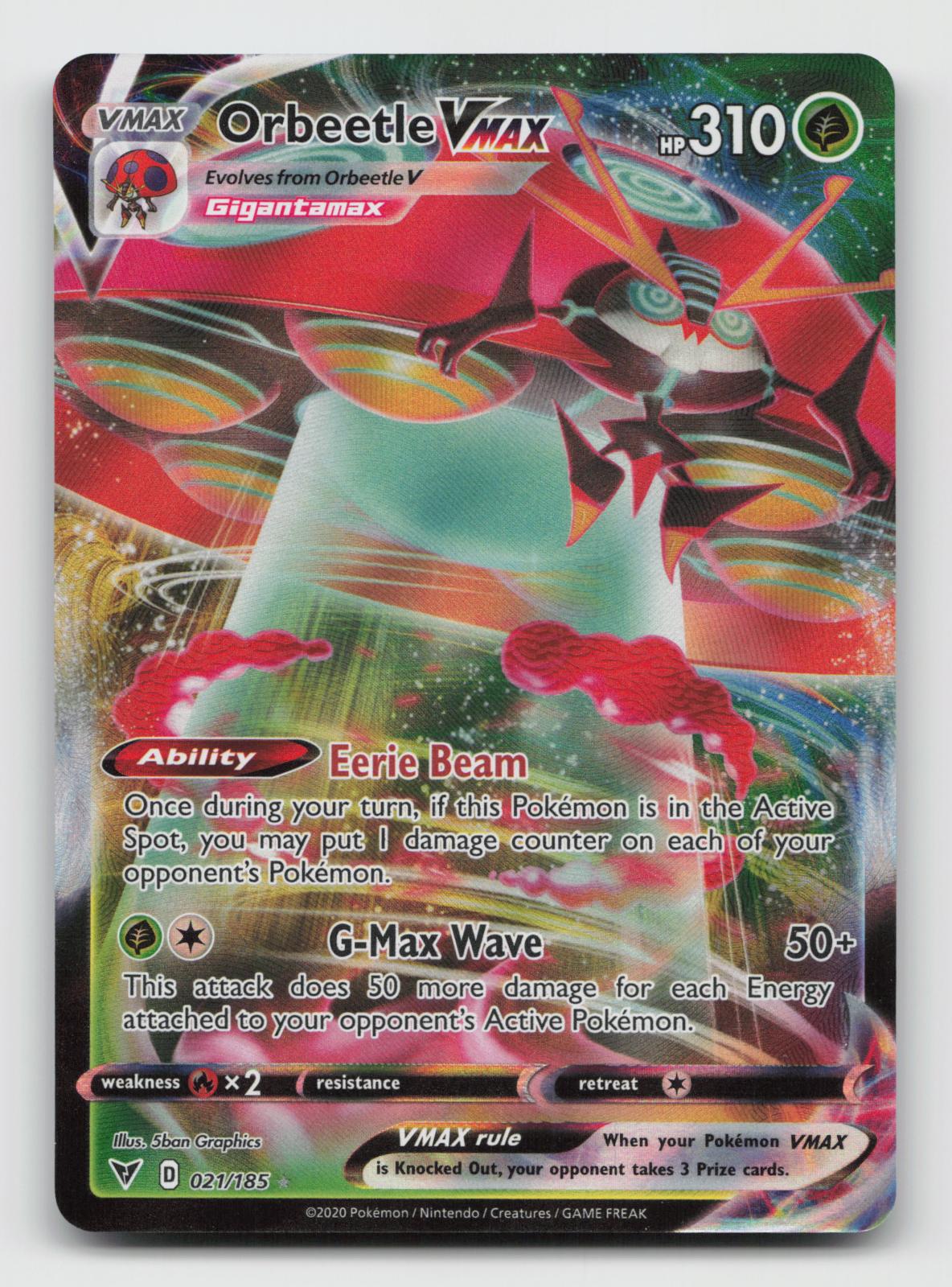 Orbeetle VMAX 021/185 Holo Ultra Rare Vivid Voltage Pokemon Near Mint